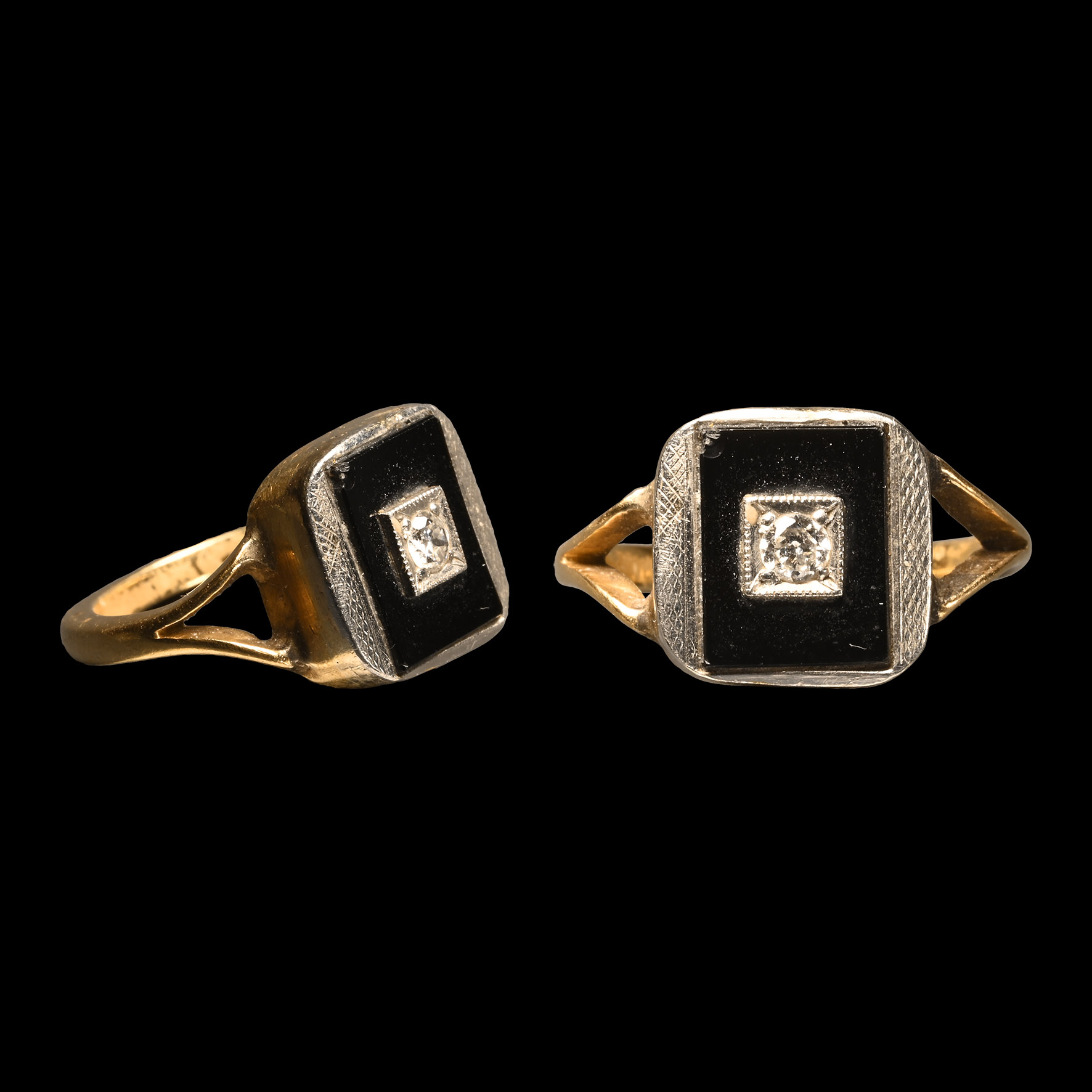 Post Medieval Gold Memorial Ring with Diamond