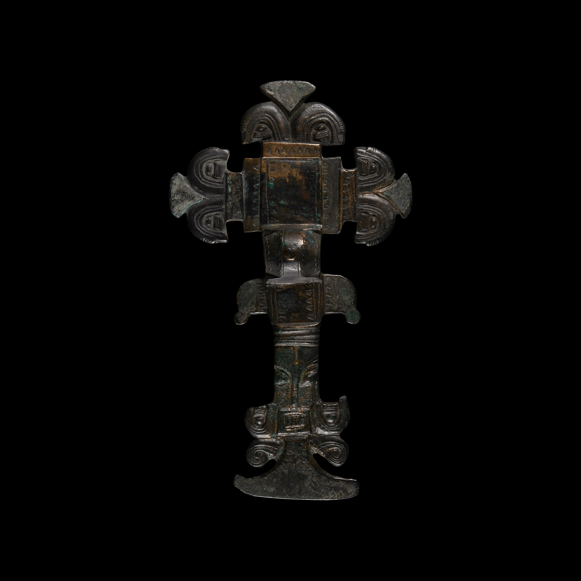 Anglo-Saxon Gilt Bronze Florid Cruciform Brooch