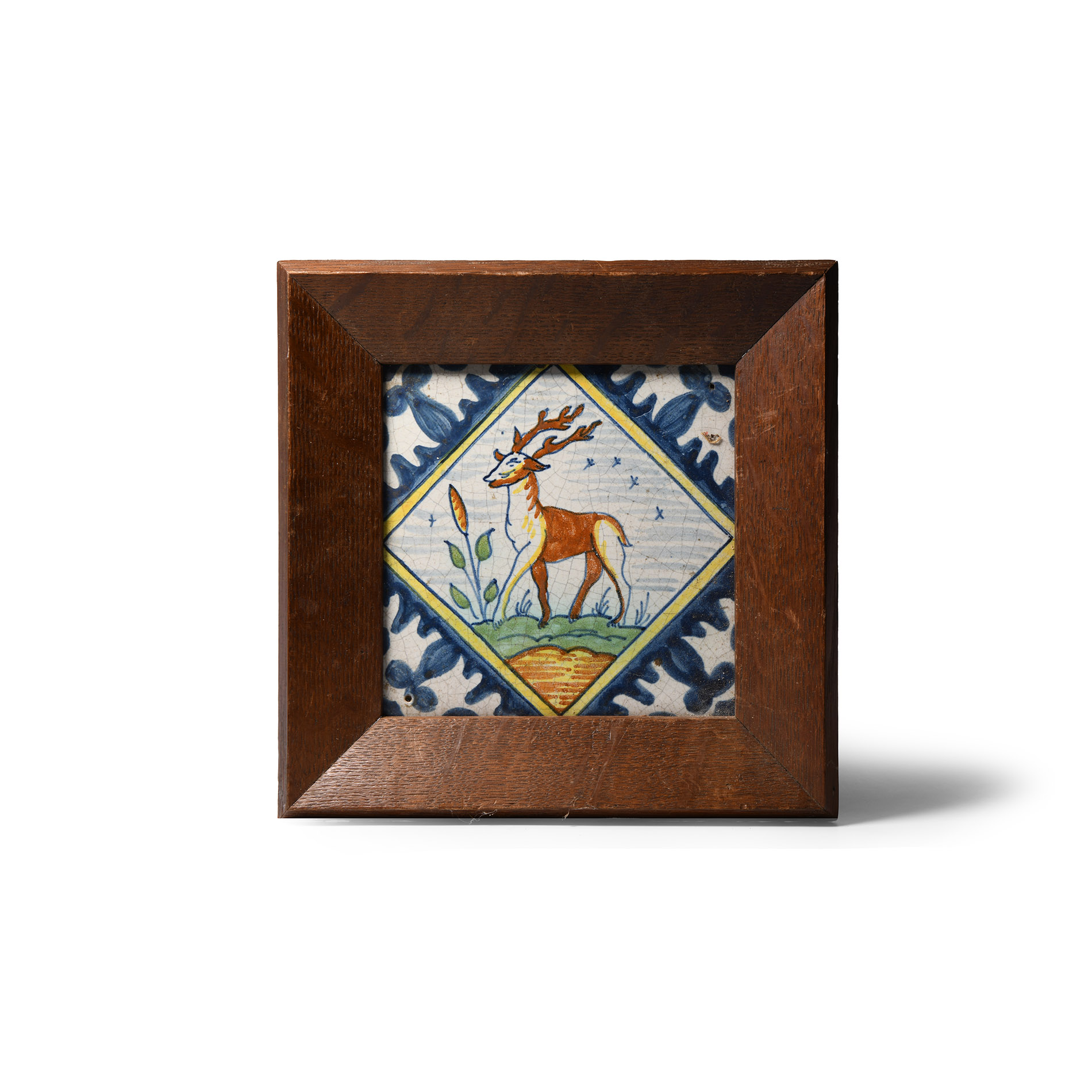 Post Medieval Dutch Ceramic Tile with Stag