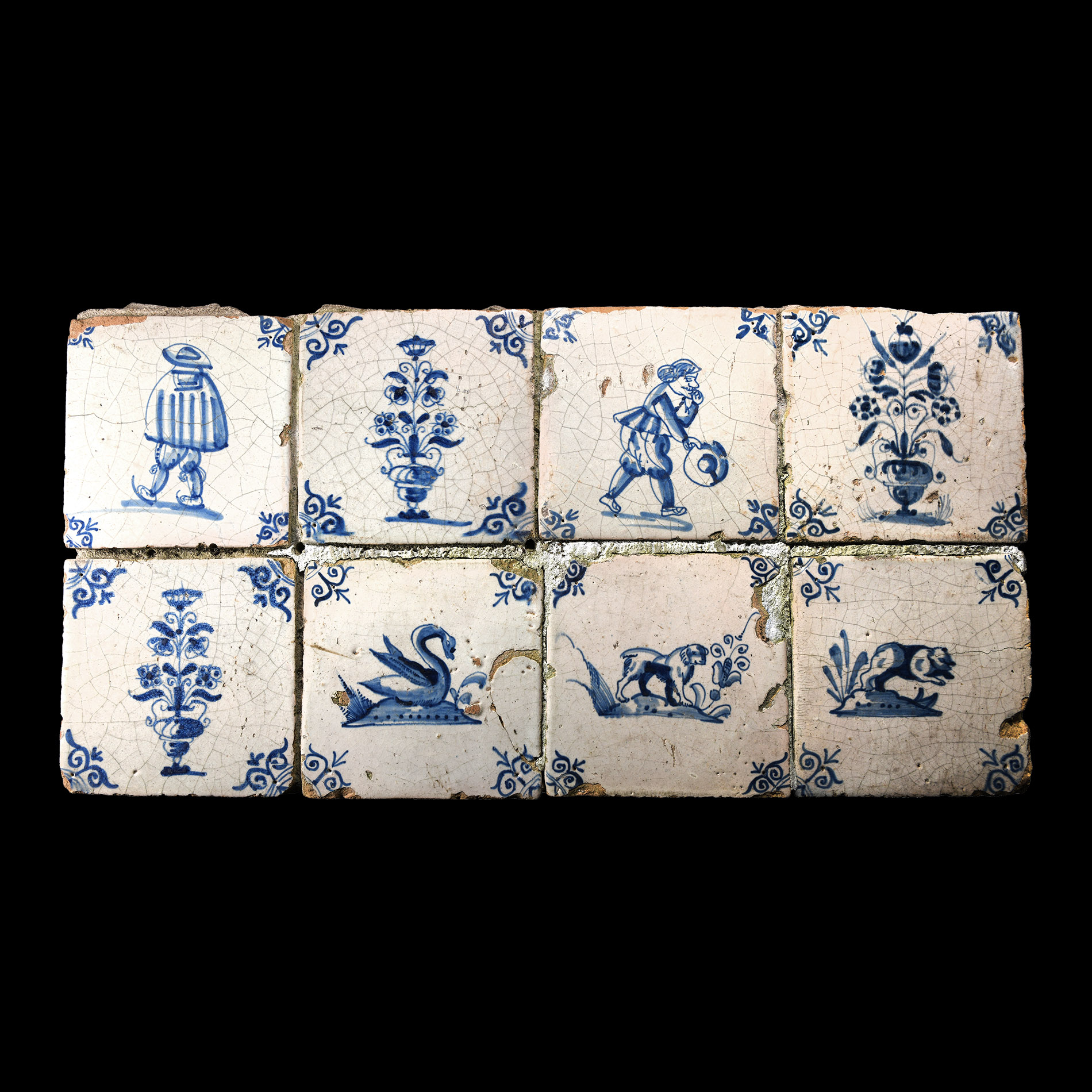 Post Medieval Dutch Glazed Ceramic Tiles