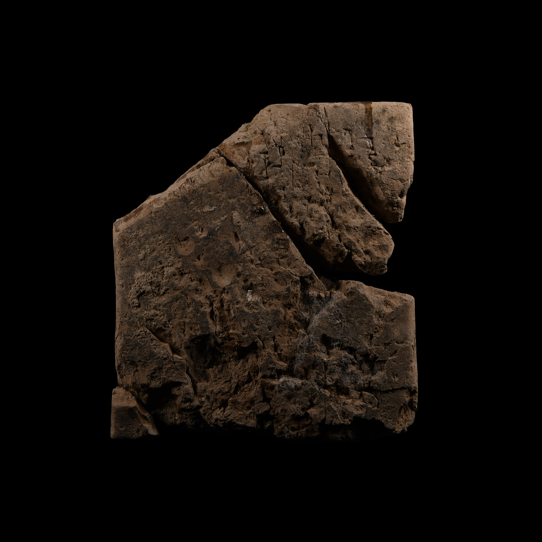 Large Sumerian Clay Cuneiform Tablet Fragment with a List of Professional Titles