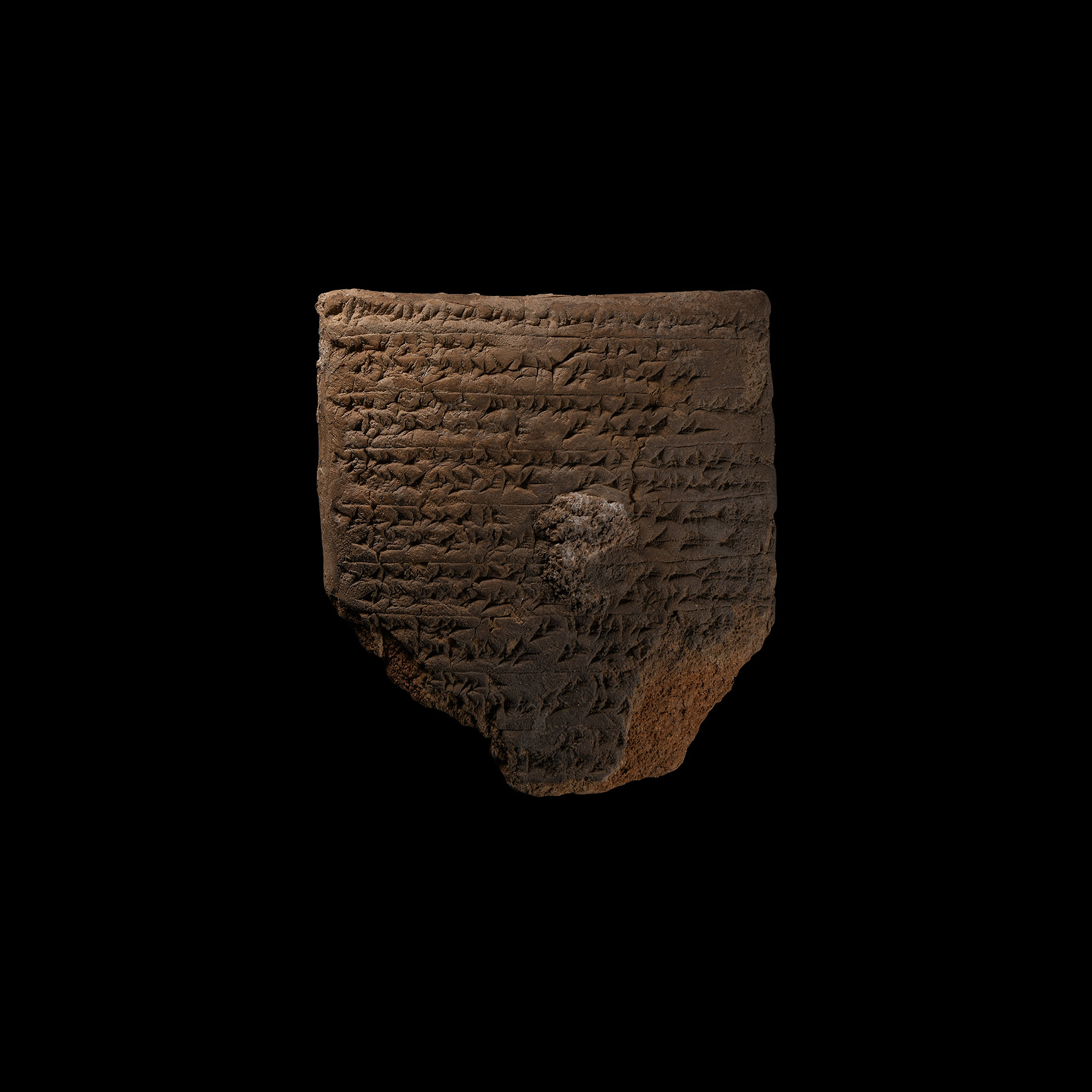 Akkadian Clay Cuneiform Tablet Fragment with Literary Text