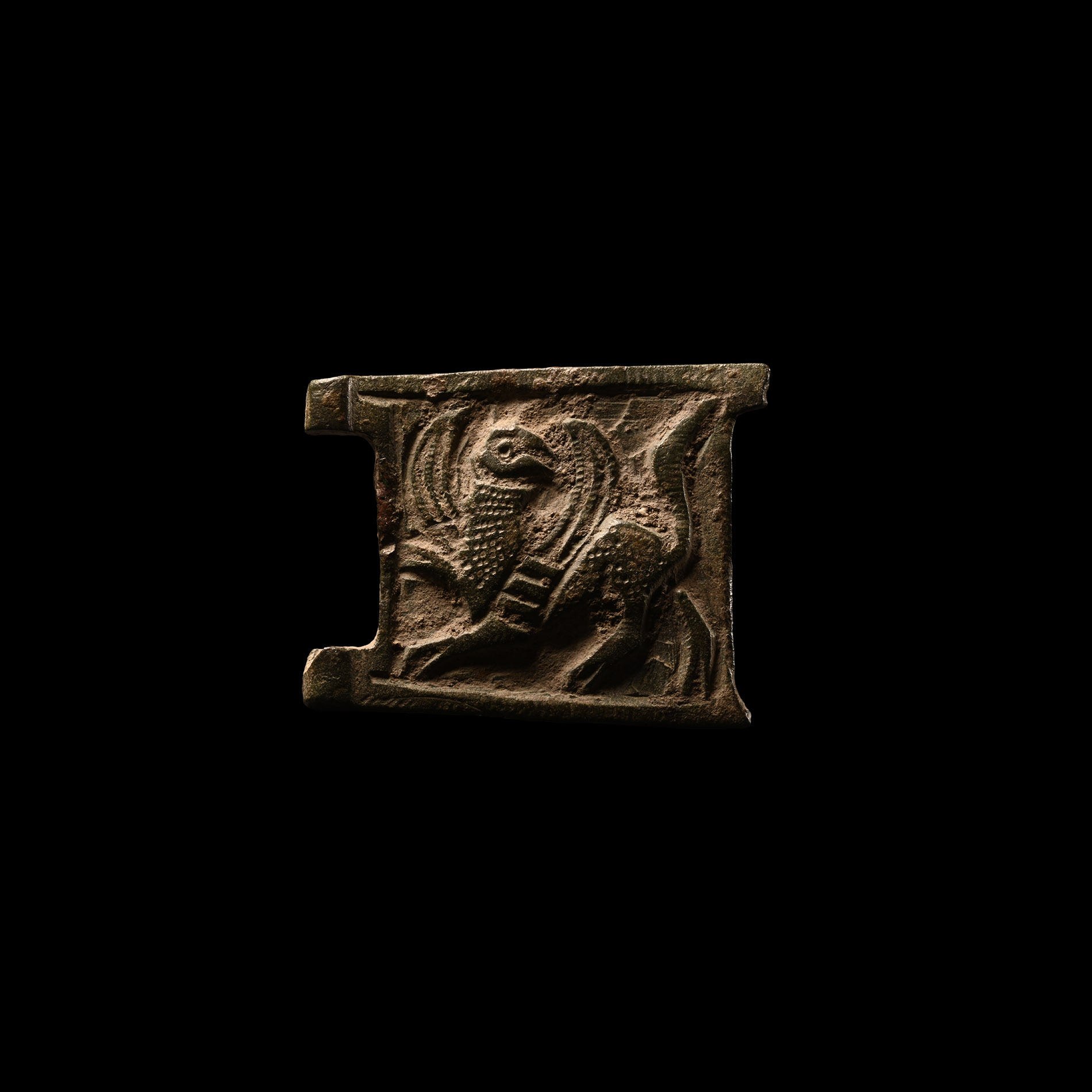 Medieval Bronze Zoomorphic Belt Buckle Plate