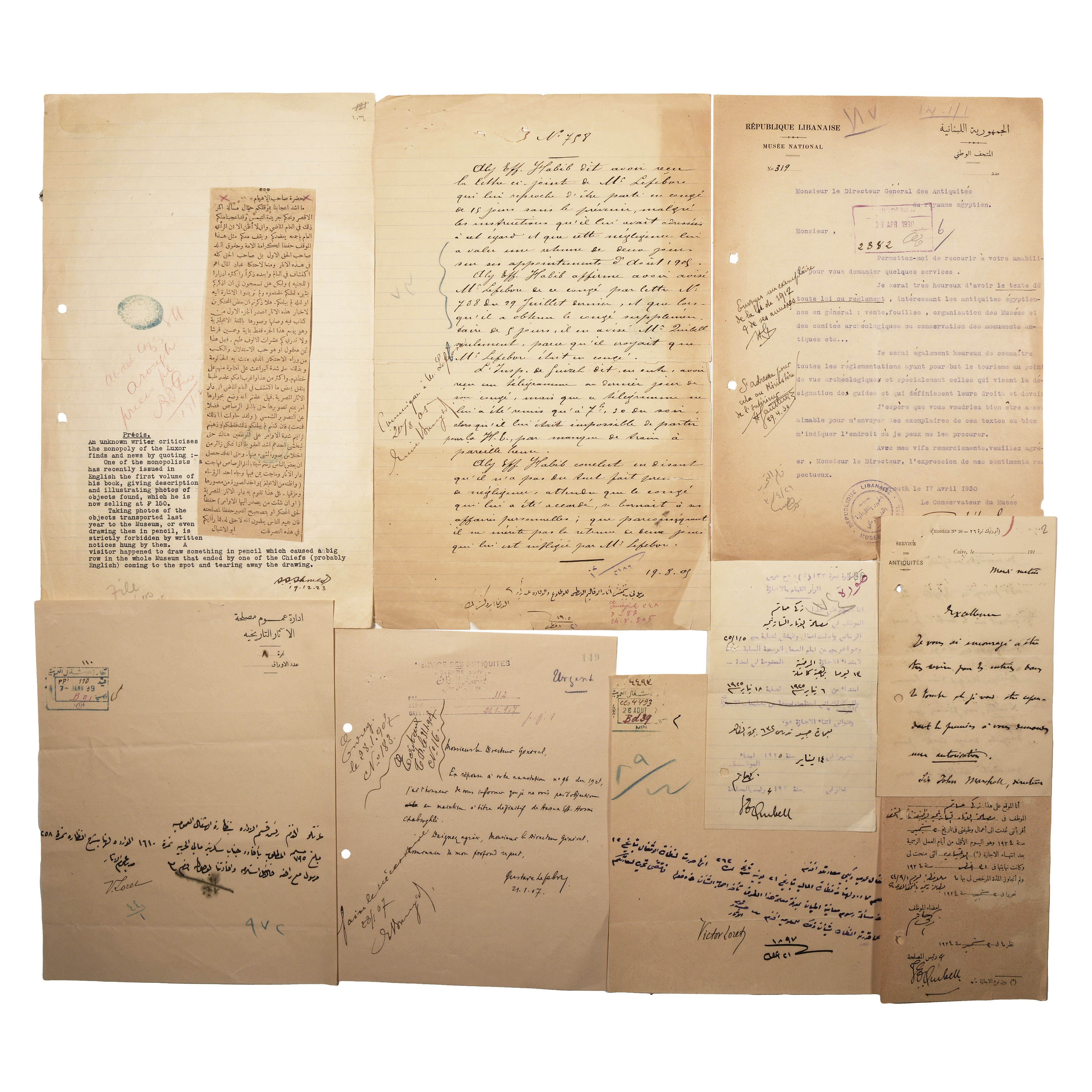 Collection of Egyptology Letters, Documents and Photographs