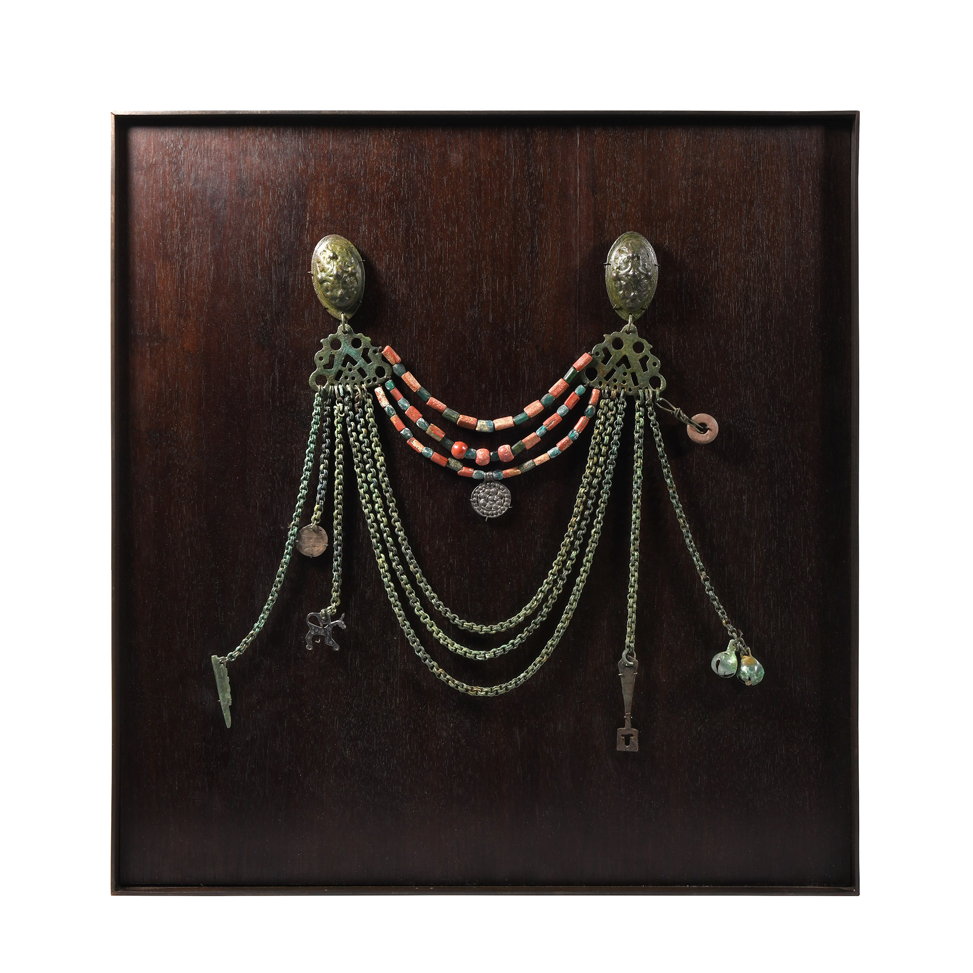 Viking Bronze Tortoise Brooch Necklace Set with Pendants