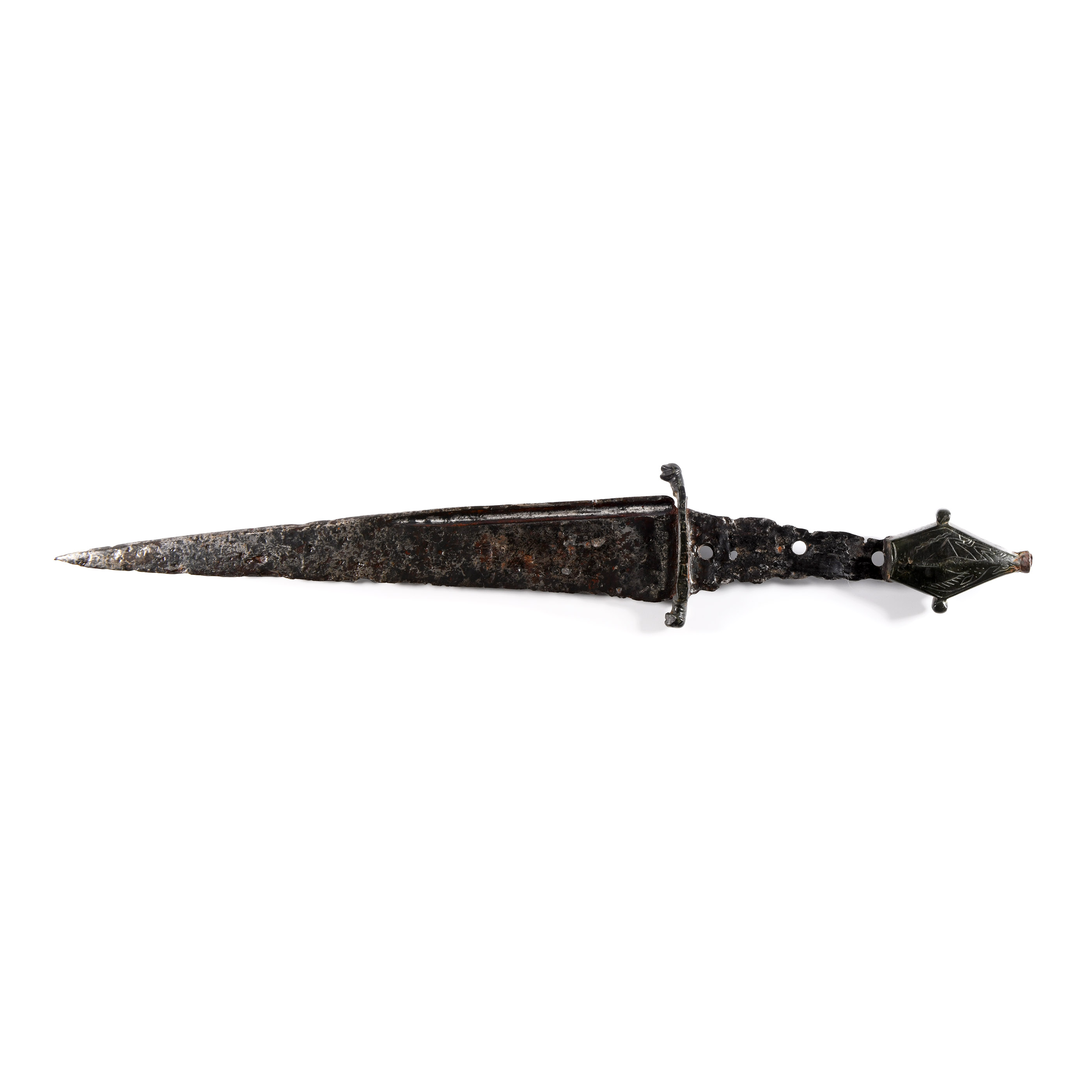 Medieval Quillon Dagger with Bronze Pommel