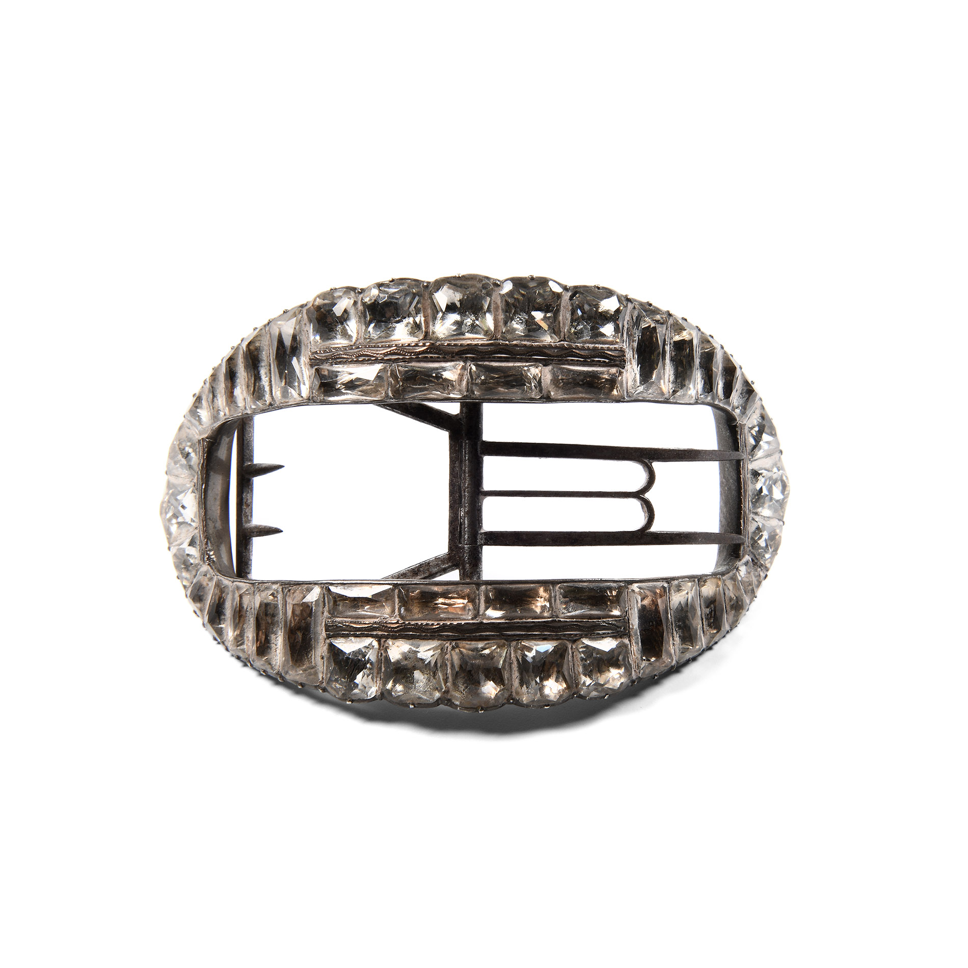 Georgian Jewelled White Metal Shoe Buckle