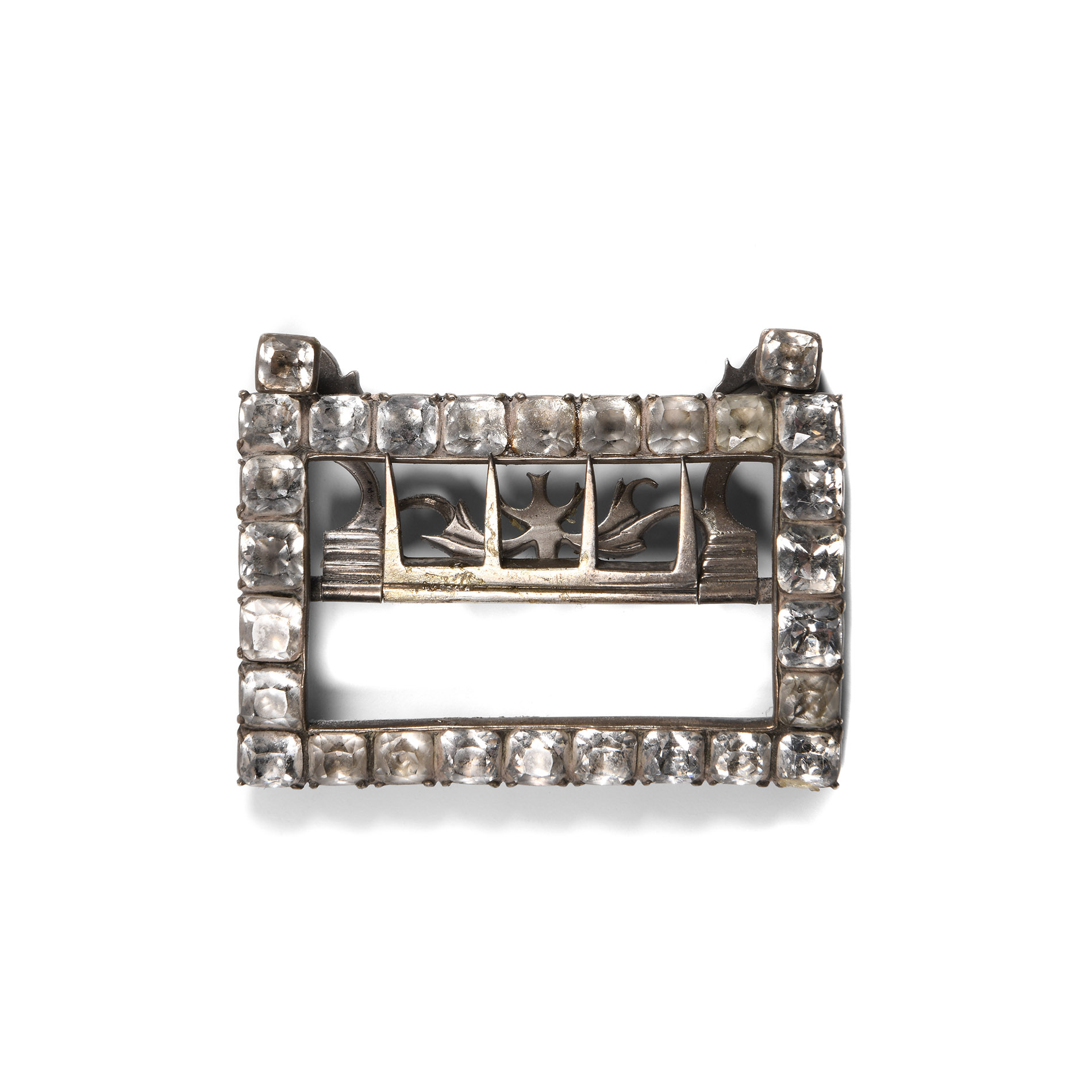 Georgian Jewelled White Metal Shoe Buckle