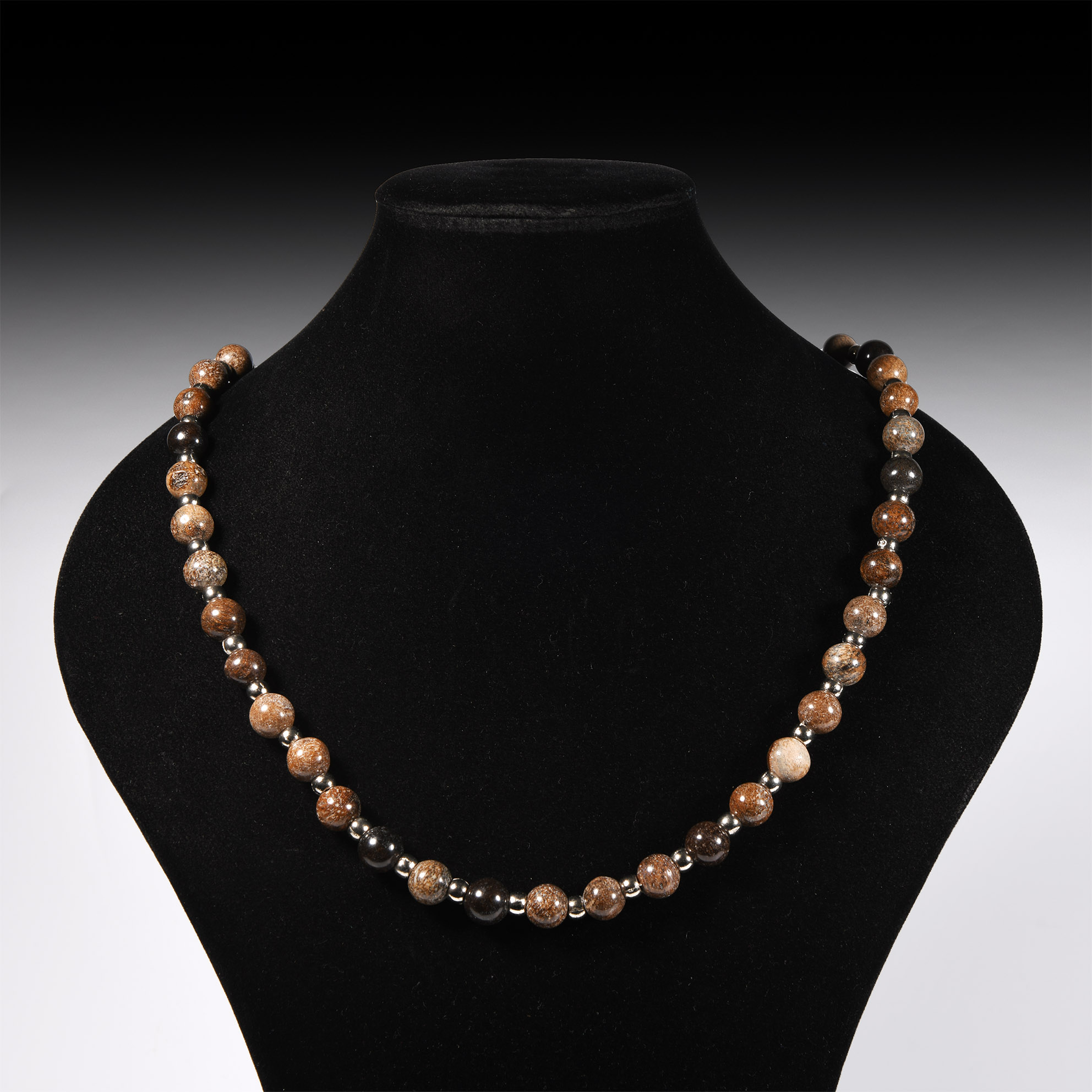 Natural History - Plesiosaur Fossil Bone Bead Necklace String