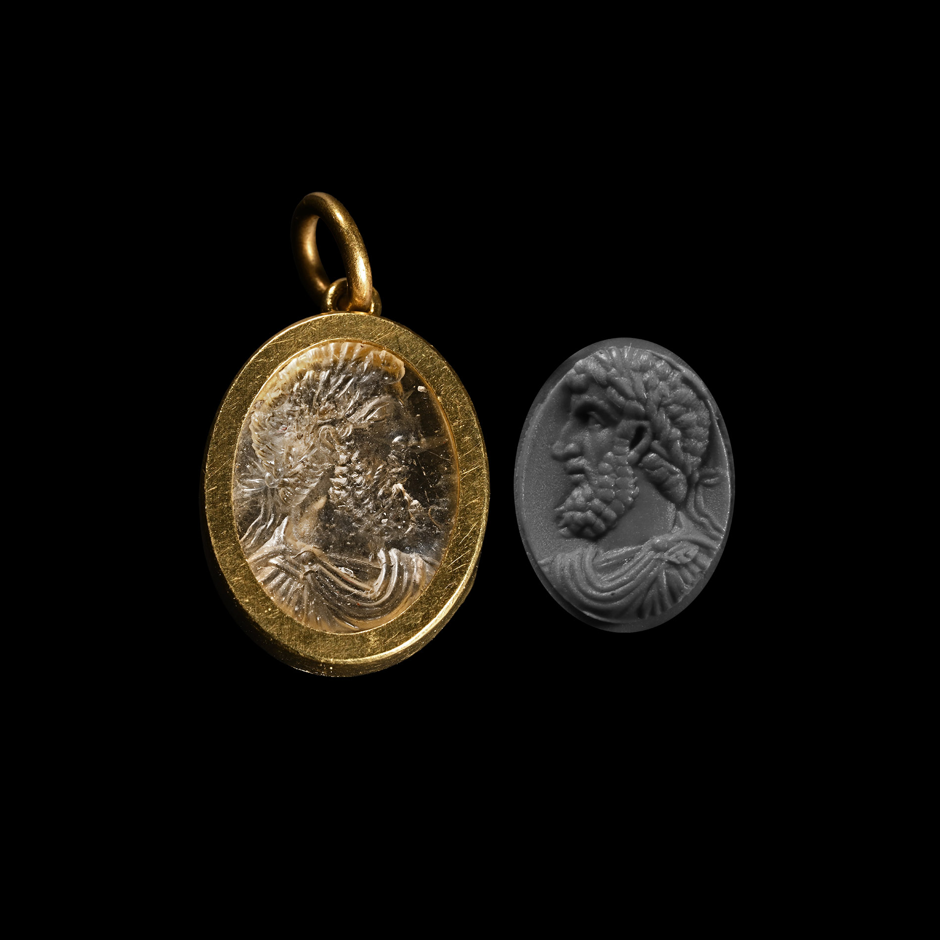 Yellow Sapphire Gemstone of Commodus in Later Gold Mount