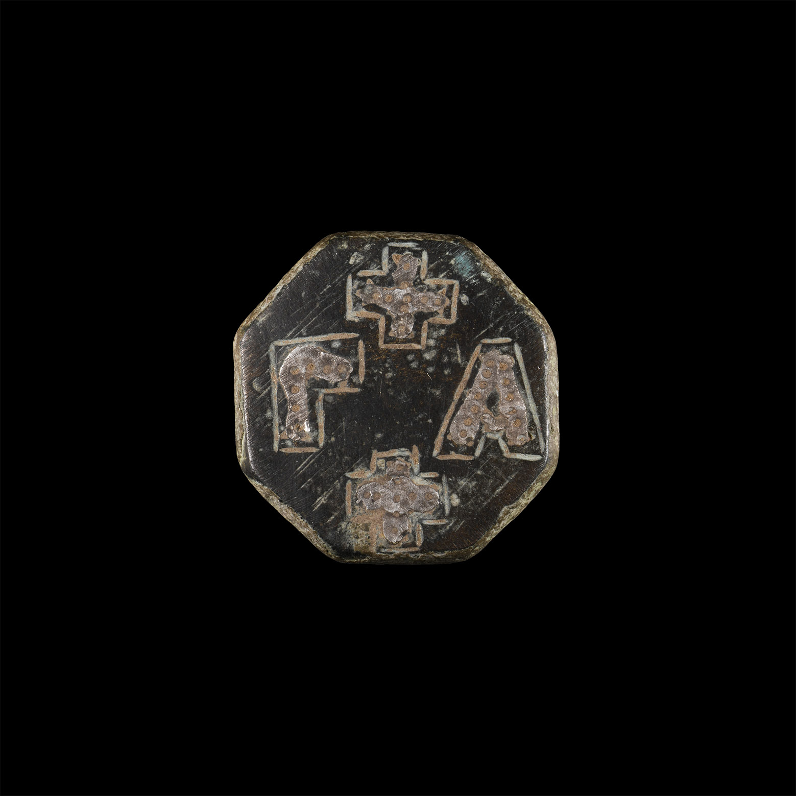 Viking Age Silver Inlaid Bronze Weight