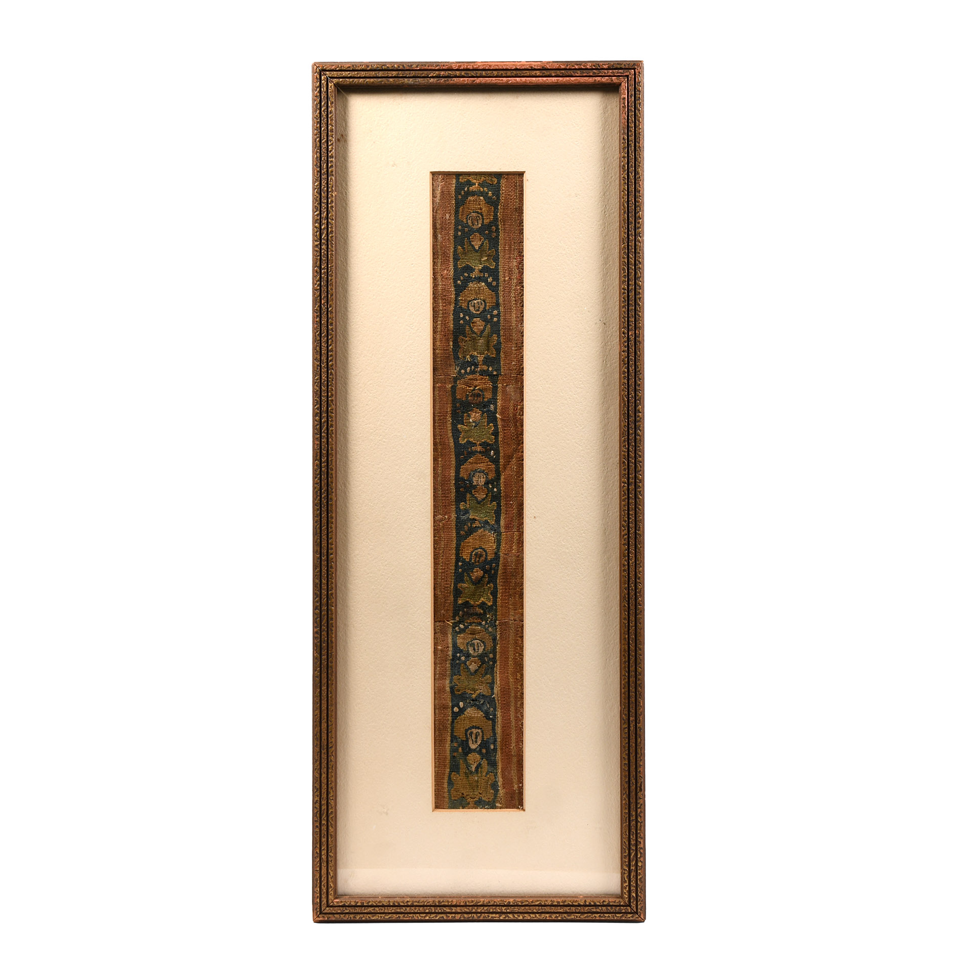 Framed Coptic Wool Garment Fragment with Female Heads