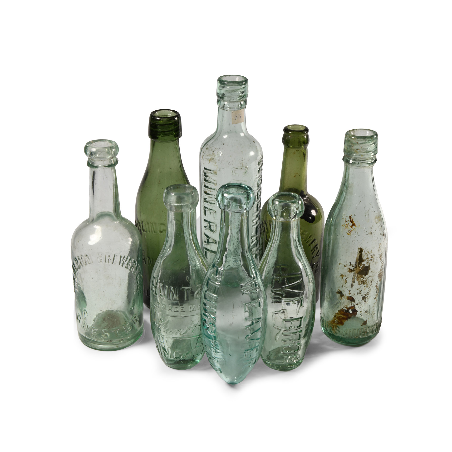 Post Medieval Mixed Glass Drinks Bottles Group