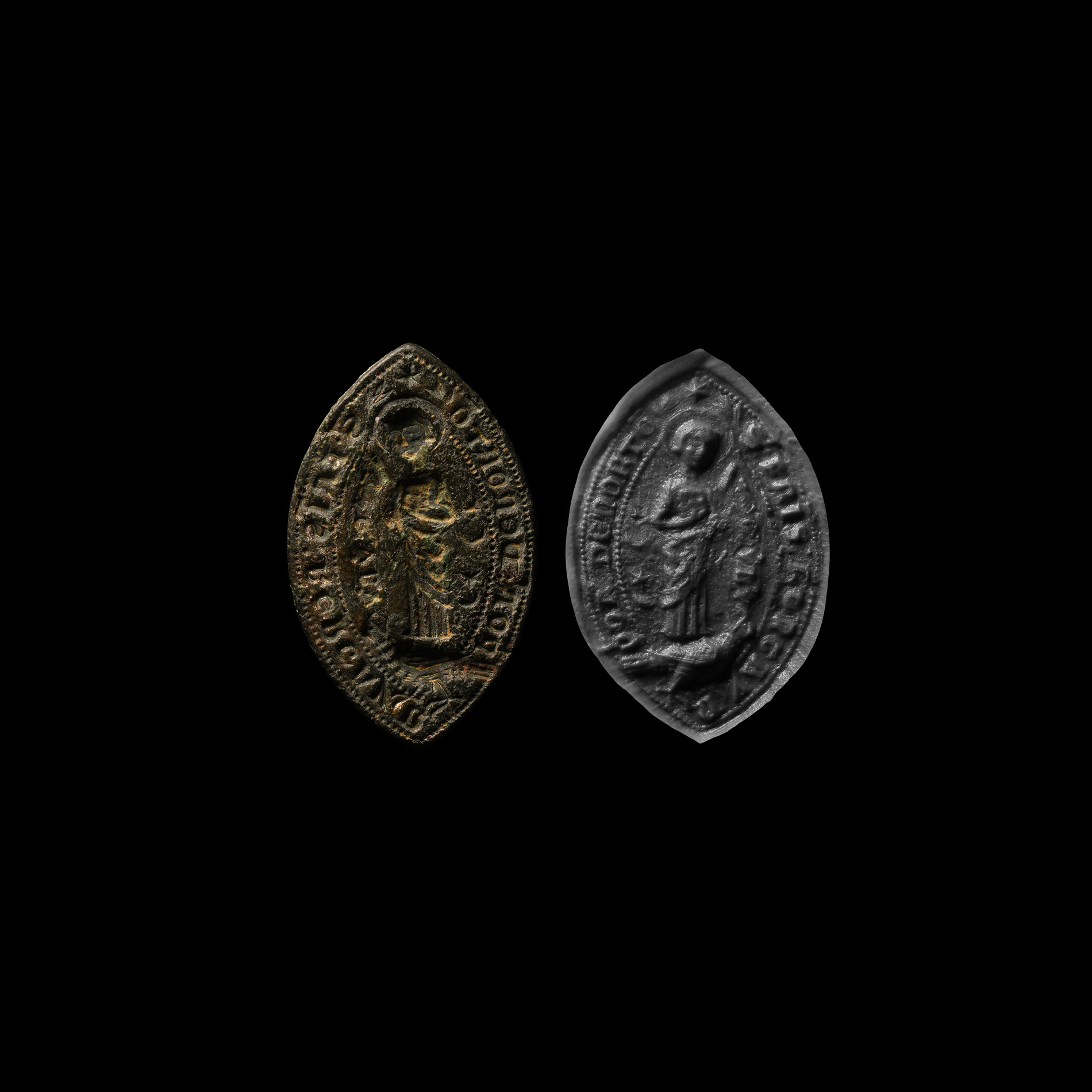 Large Medieval Bronze Ecclesiastical Seal Matrix