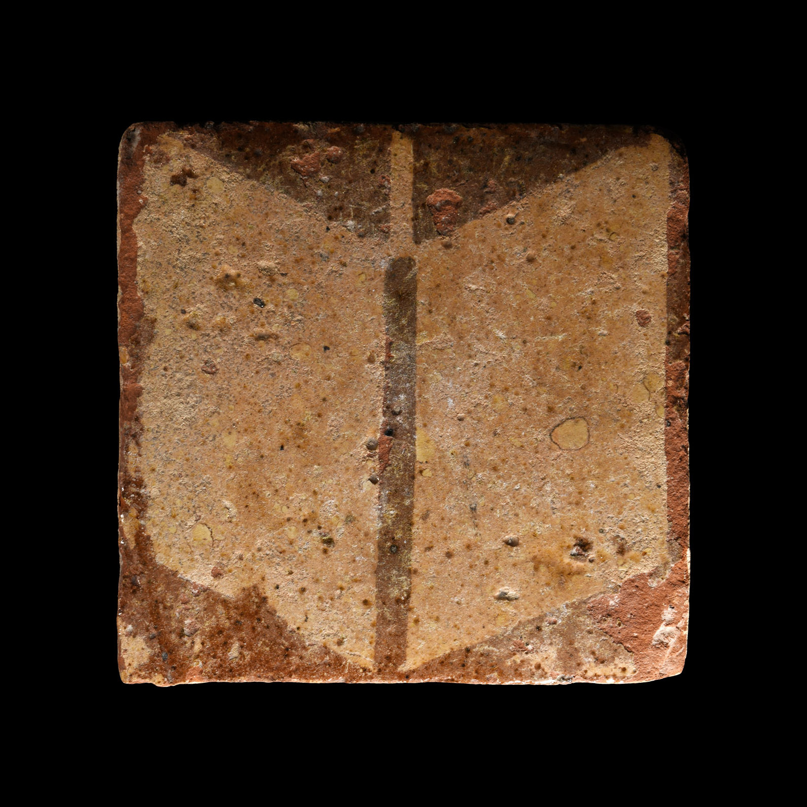 Medieval Glazed Ceramic Tile with Open Book