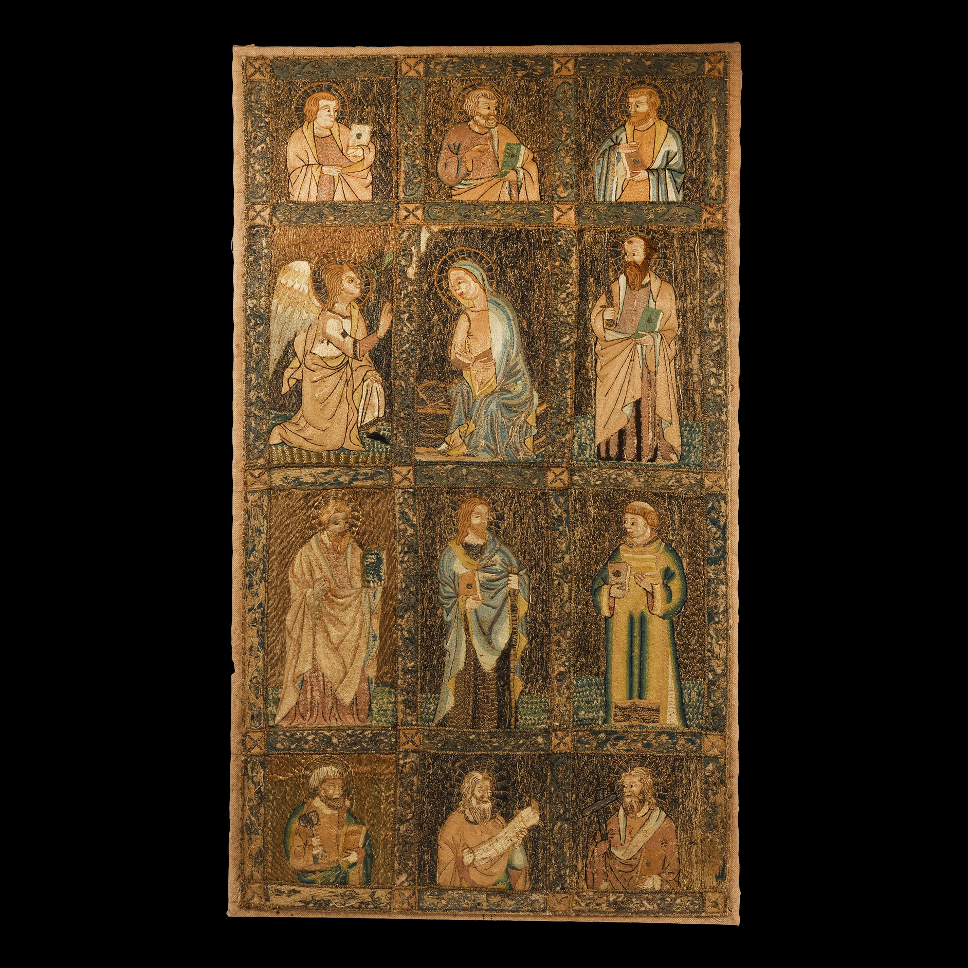 Medieval Embroidered Panel Composed of Sections of Dalmatic Garment