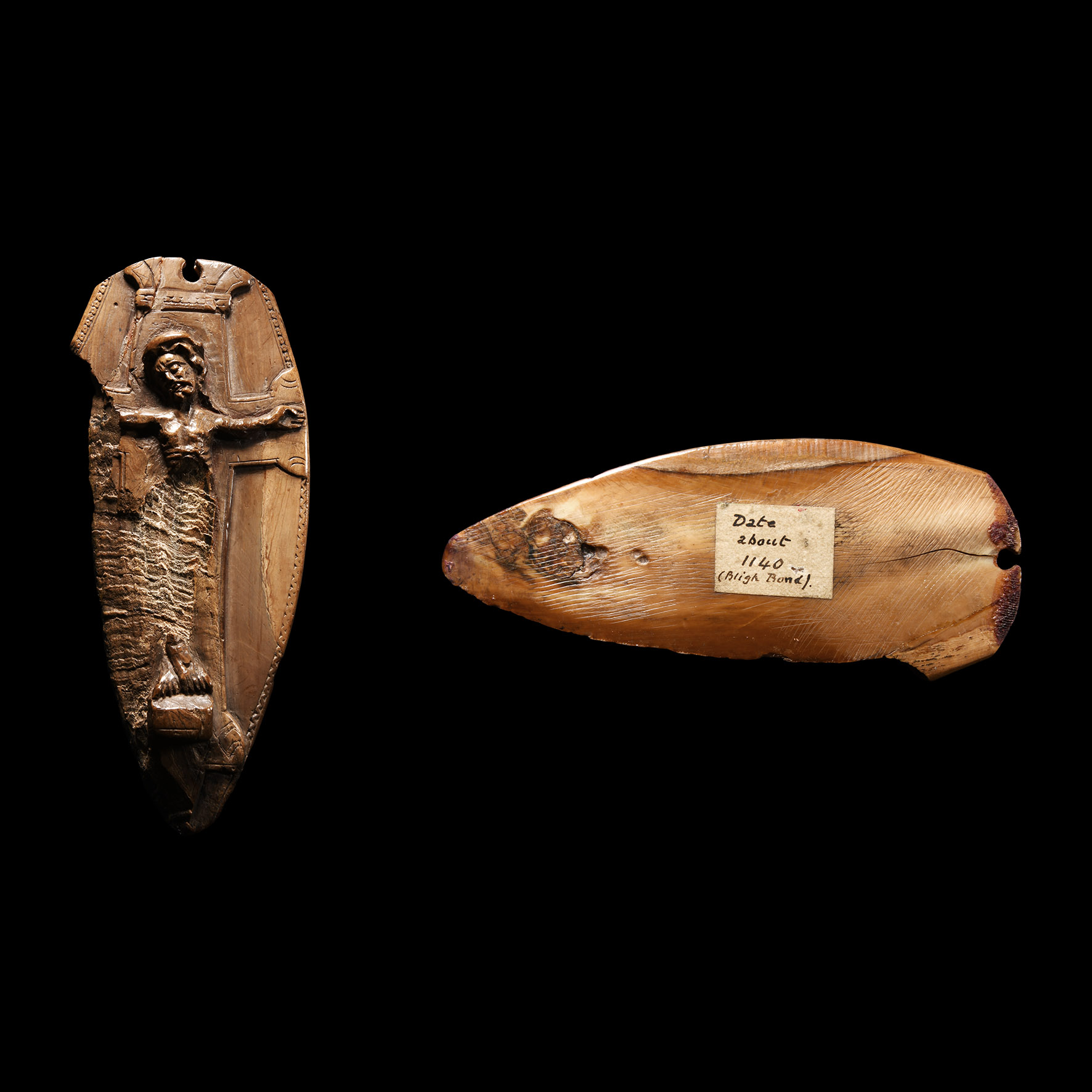 Medieval Carved Bone Plaque Depicting Christ