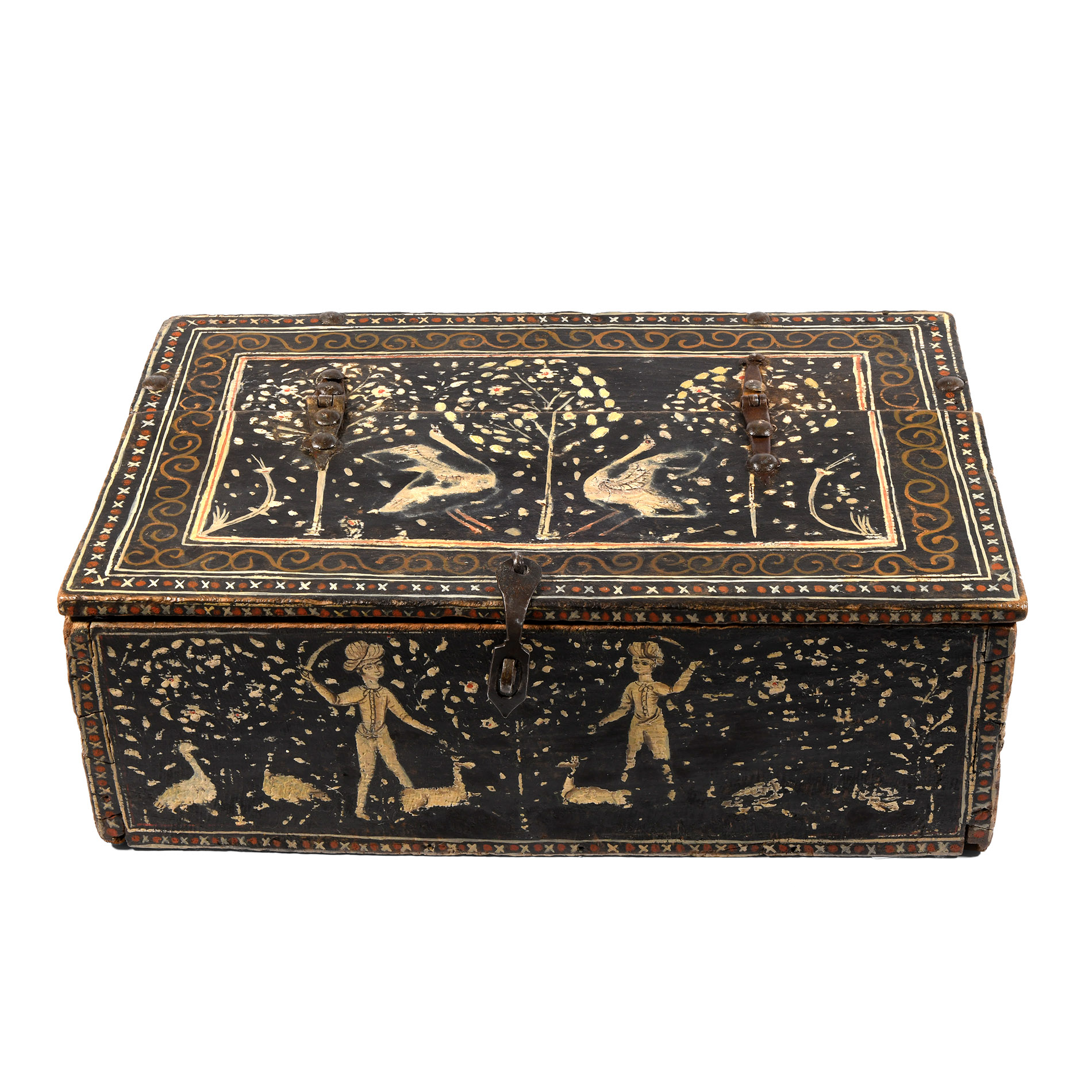 Indo-Portuguese Painted Wooden Box