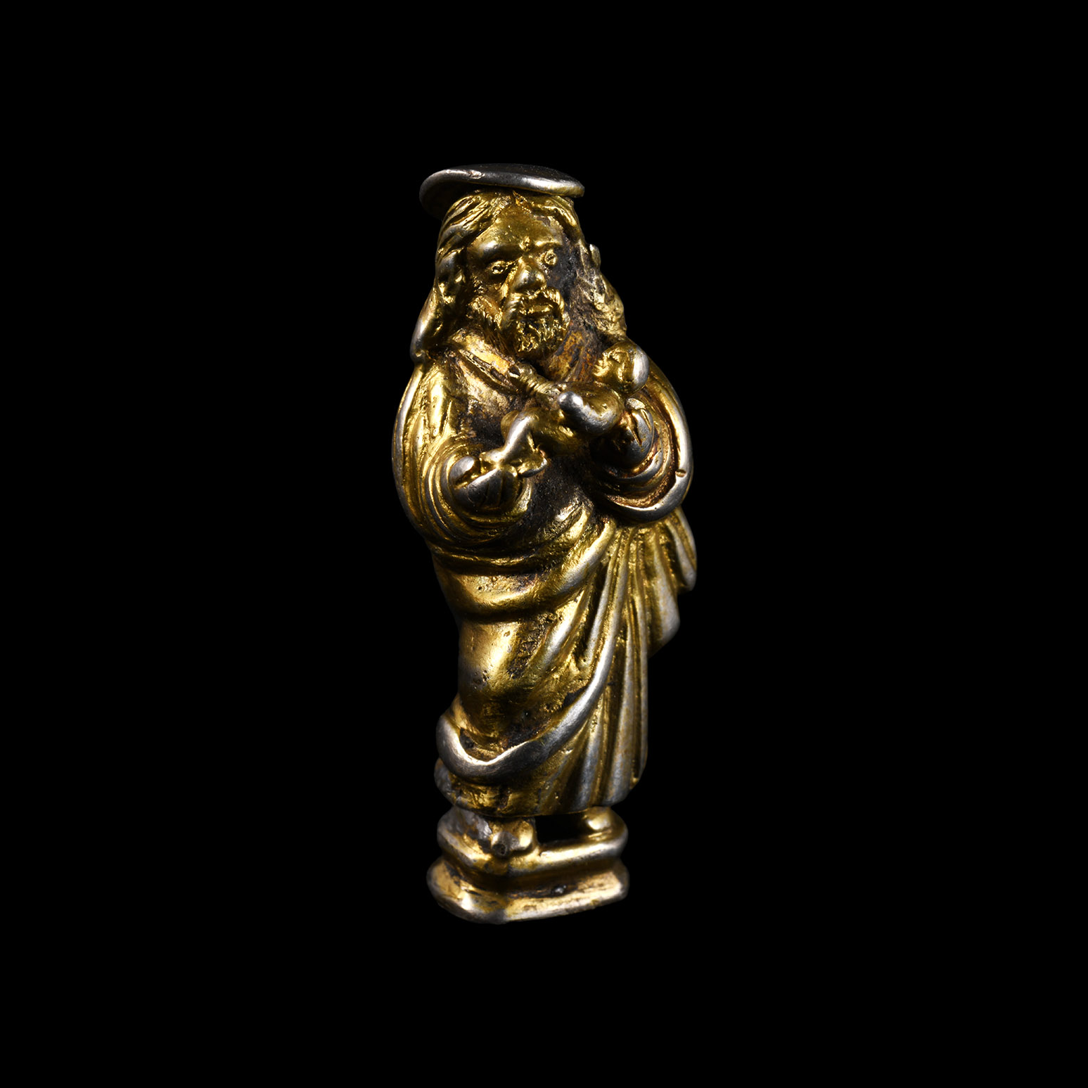 Medieval Gilt Silver Saint Simeon