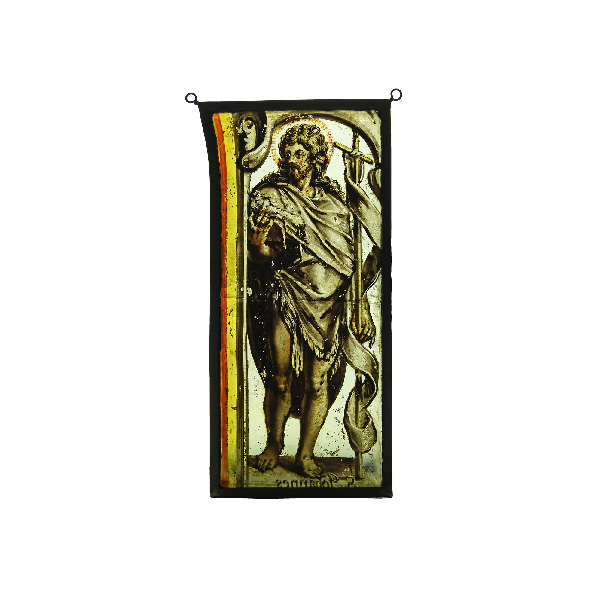 Medieval Stained Glass Panel with Christ Triumphant