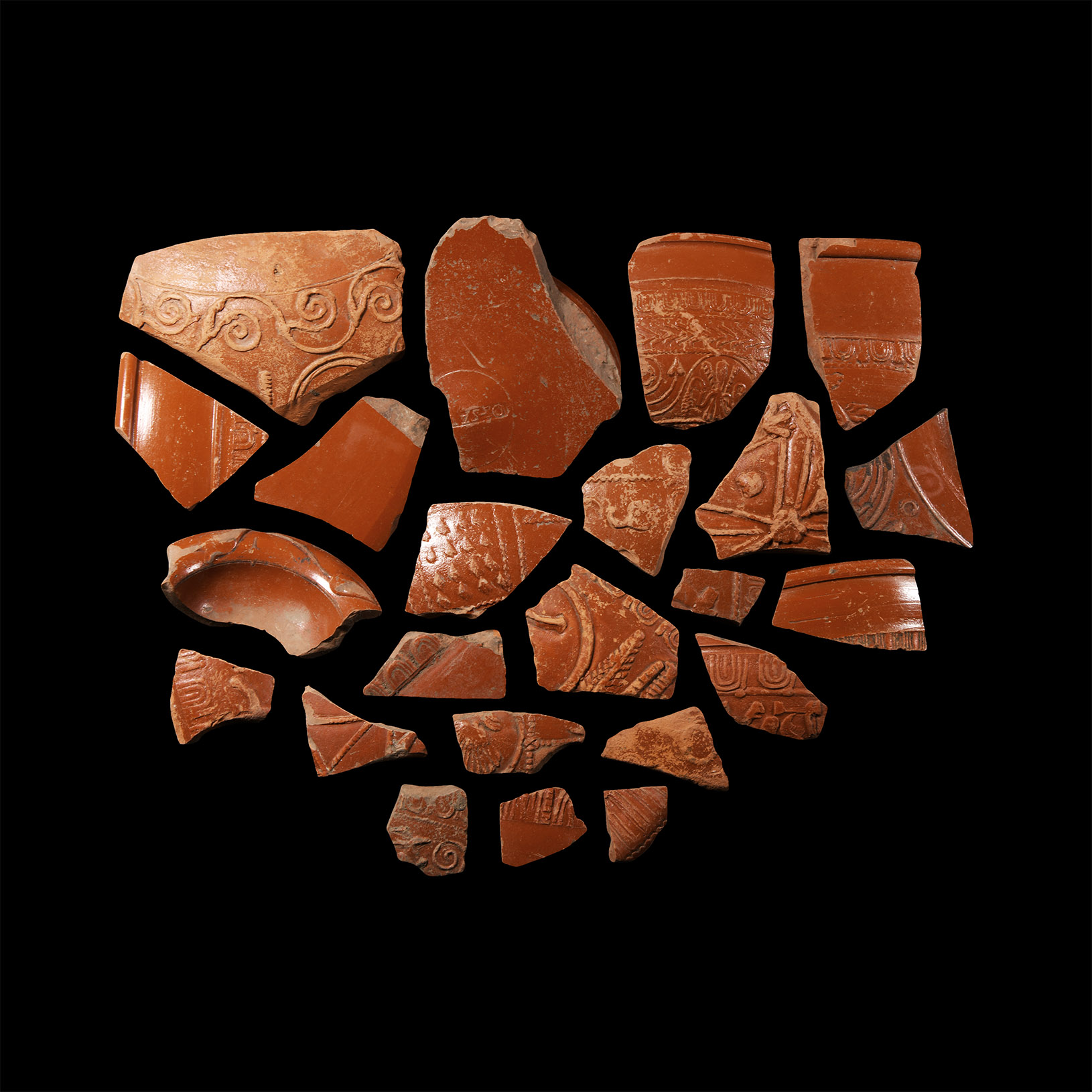 Roman 'Thames' Decorated Samian Ware Pottery Collection