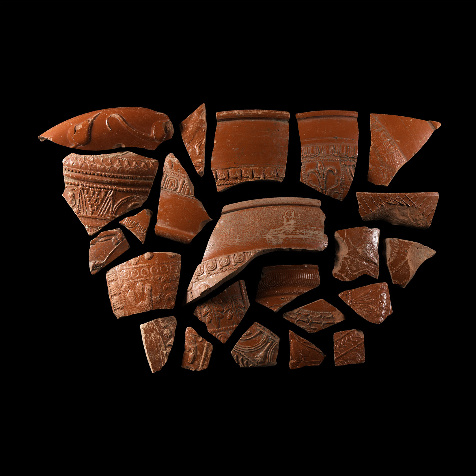 Roman 'Thames' Decorated Samian Ware Pottery Collection