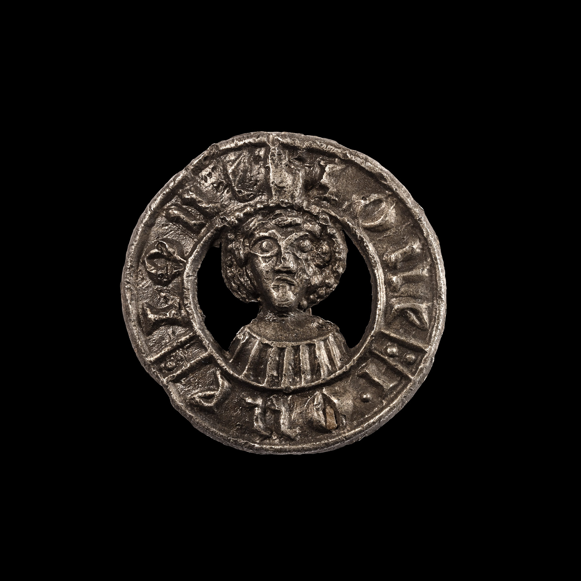 Published Medieval Thames Pewter 'LOVE LOVE LOVE' Secular Badge
