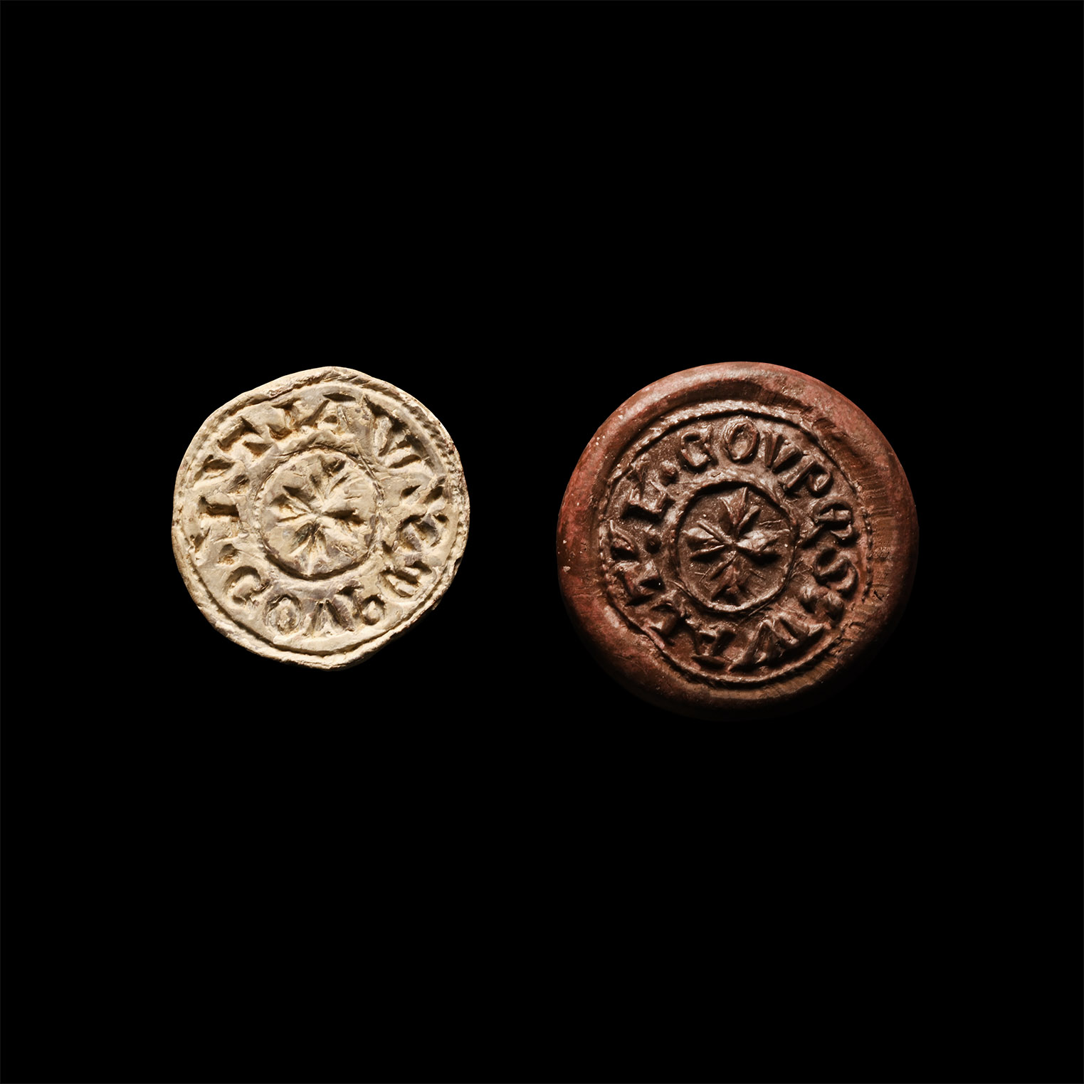 Medieval Lead 'WALT L COUPE' Seal Matrix
