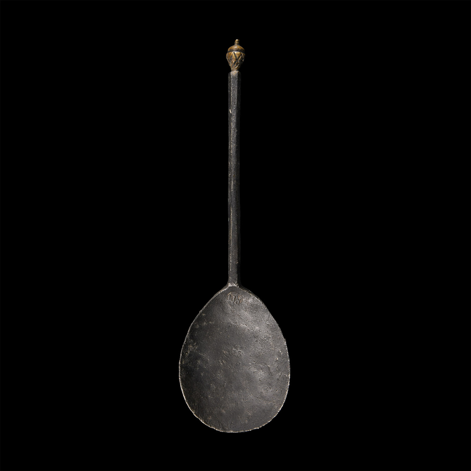 Medieval 'Thames' Pewter Spoon with Brass Knop