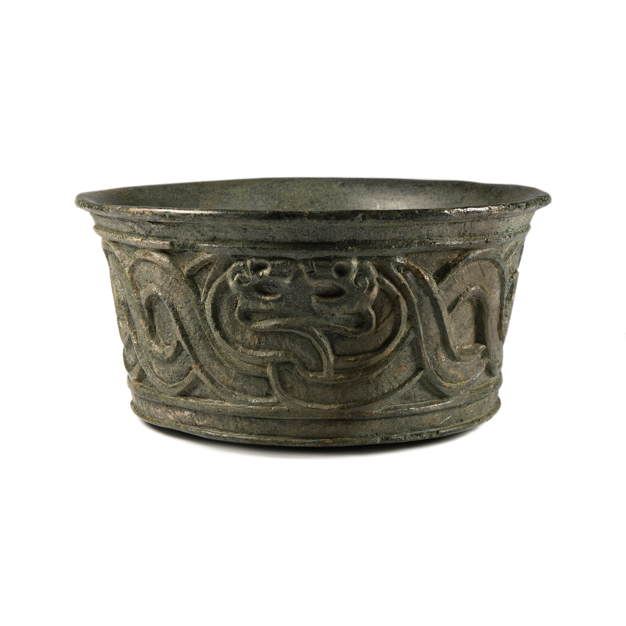 Bactrian Stone Bowl with Snakes