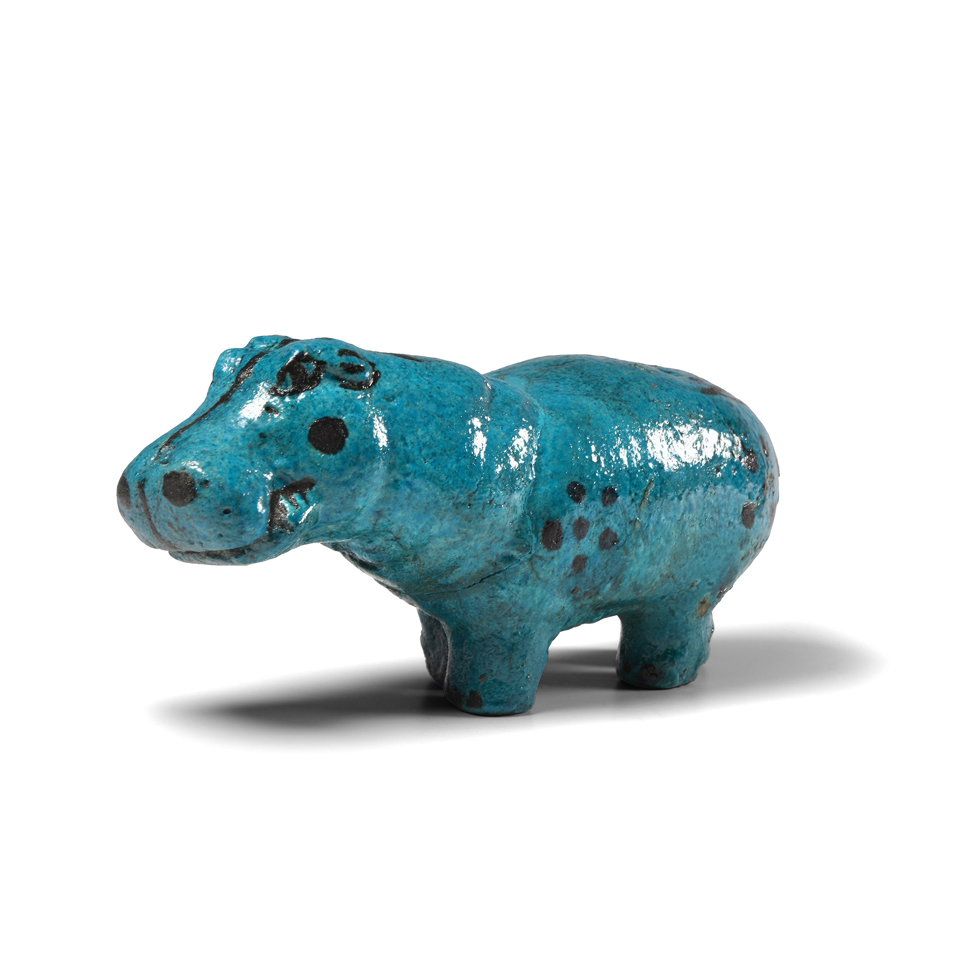 Egyptian Style Blue Glazed Hippopotamus