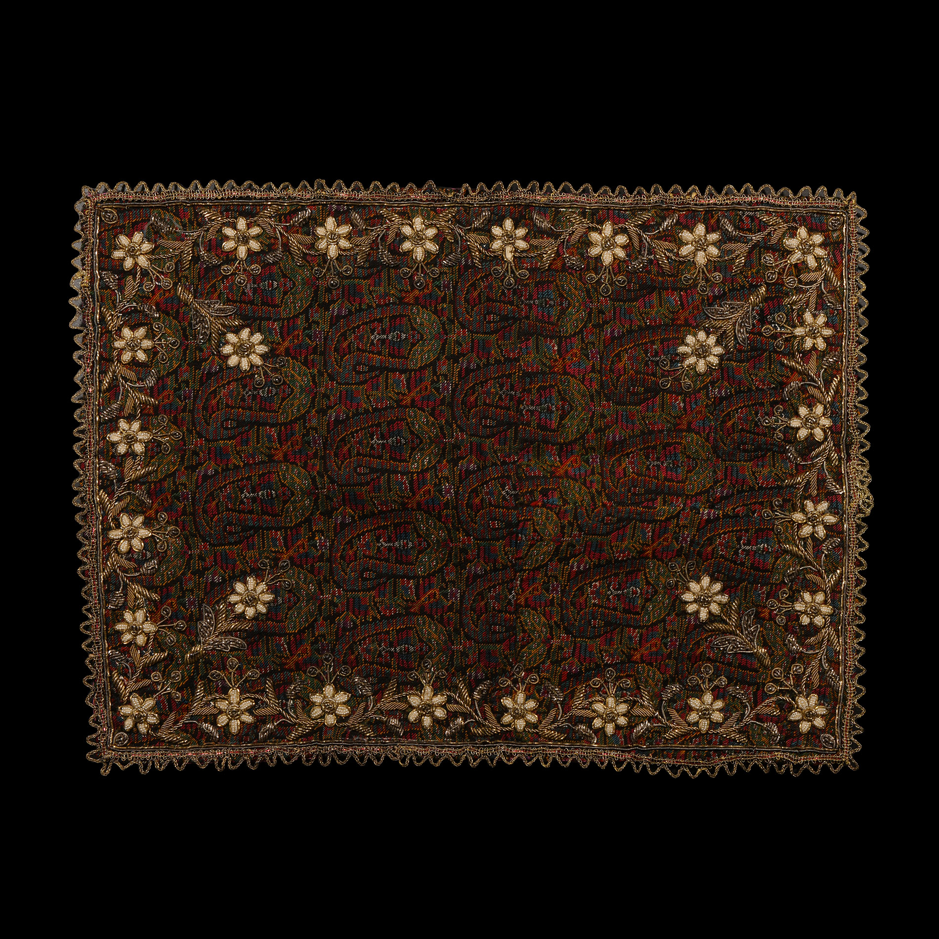 Safavid Textile Fragment with Pearls