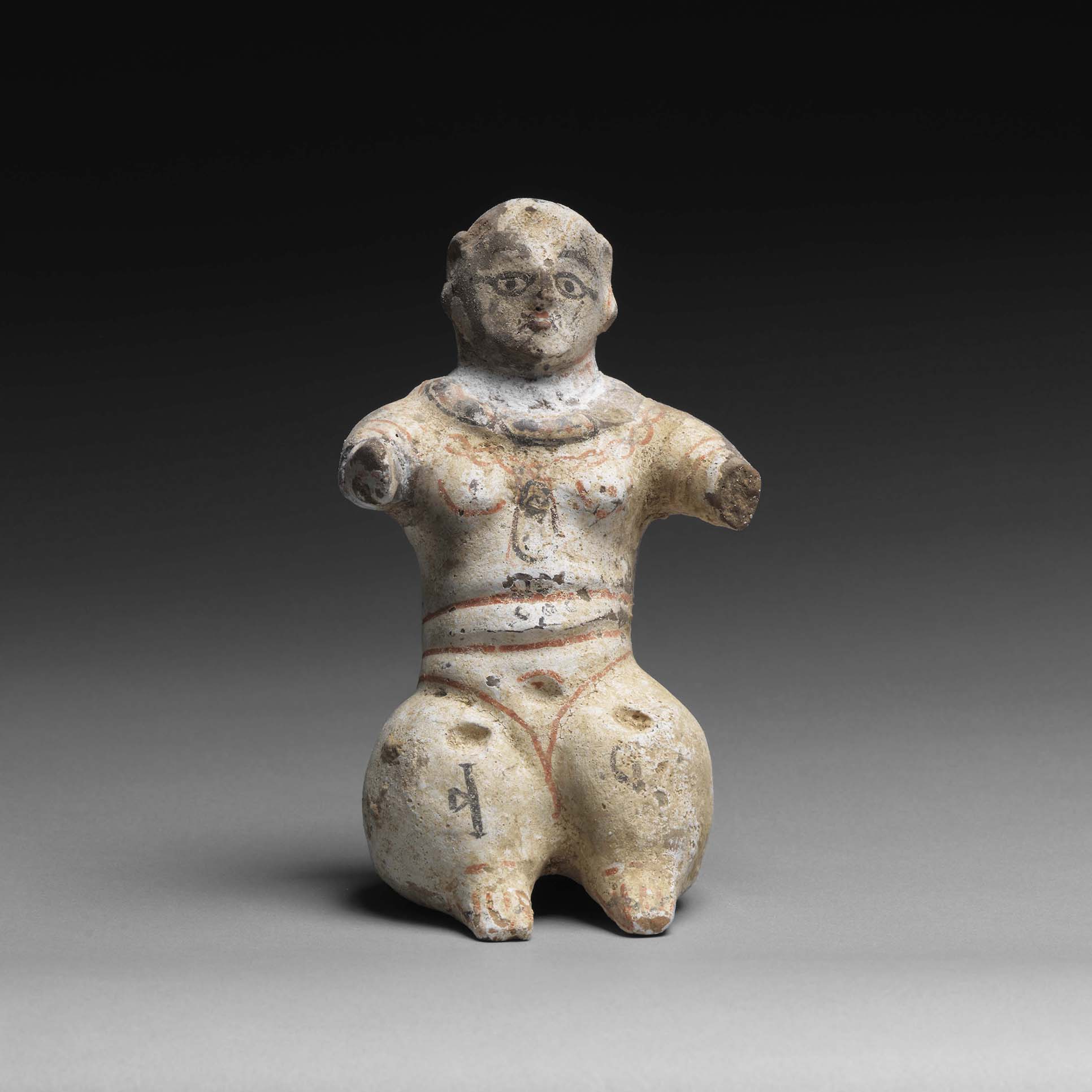 South Arabian Inscribed Ceramic Female Statuette