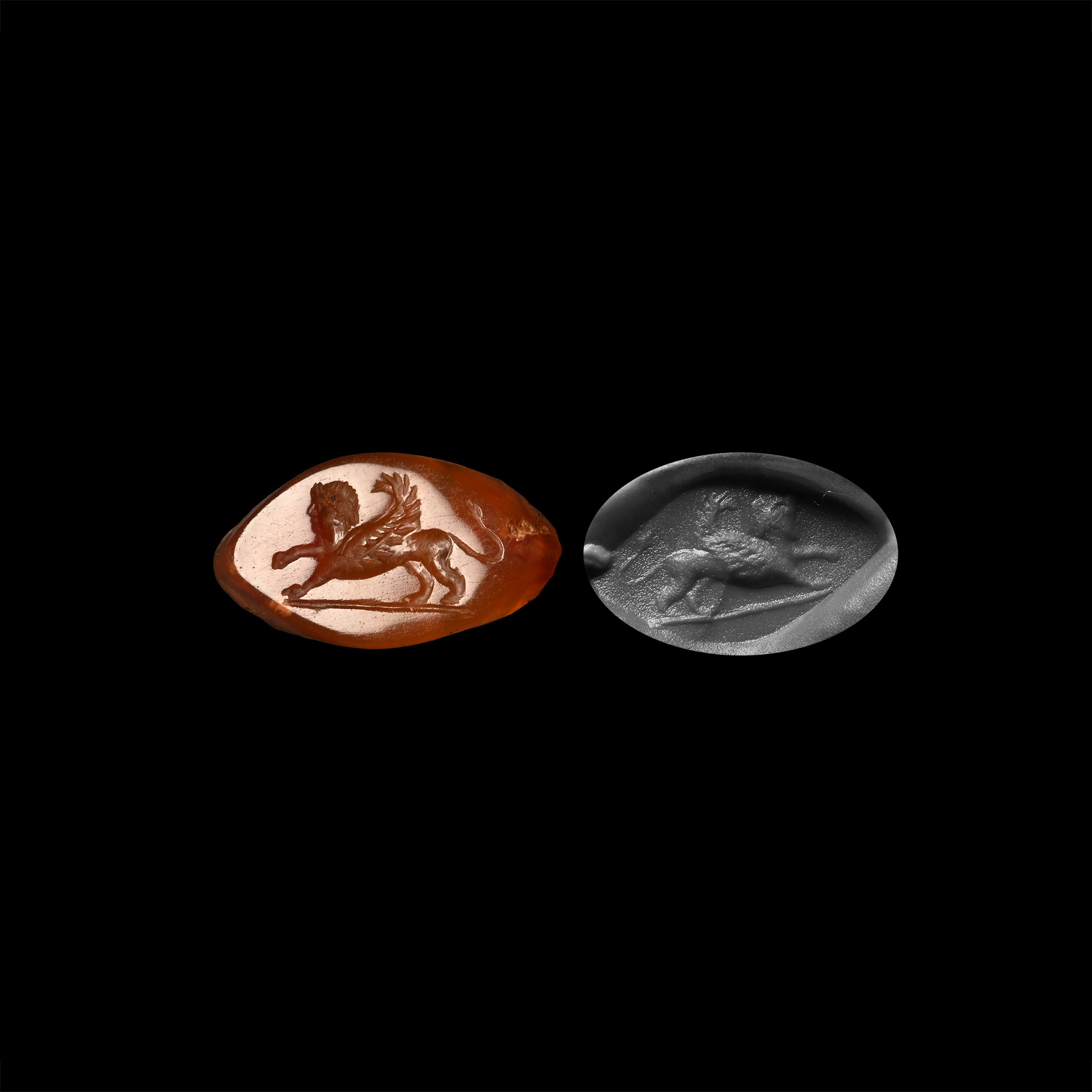 Roman Carnelian Bezel Fragment with Sphinx