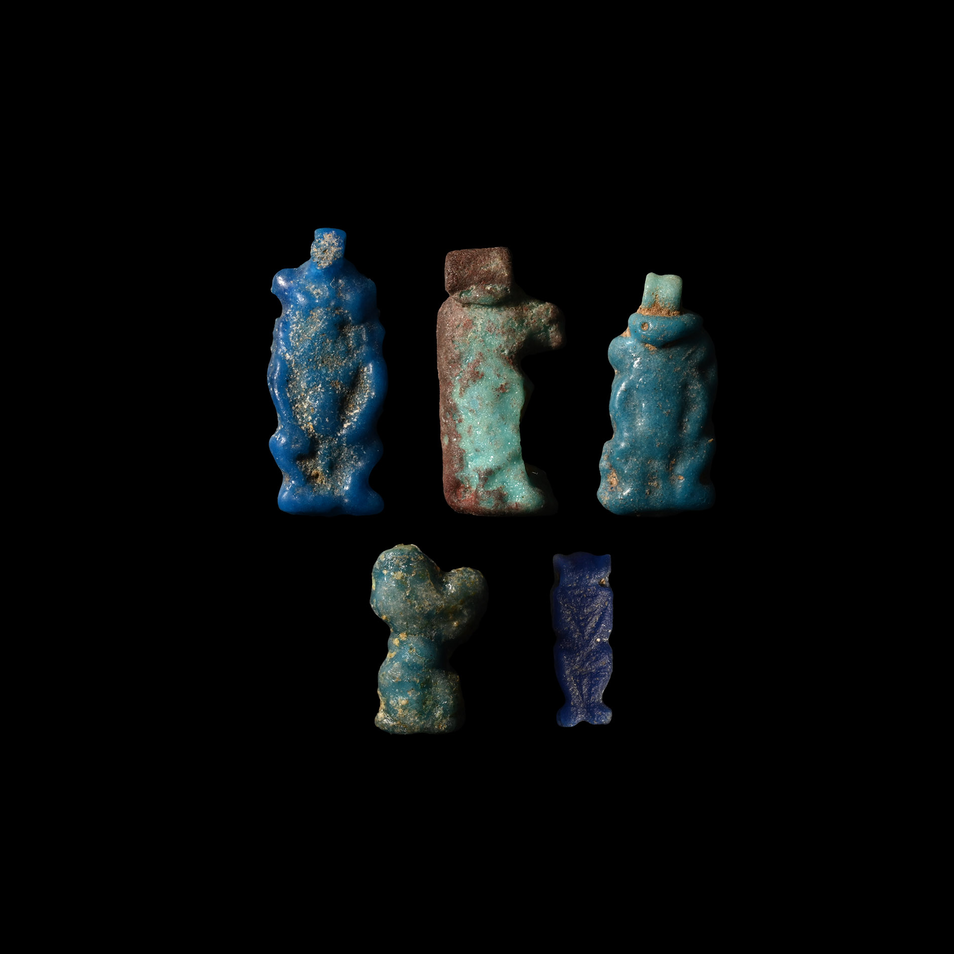 Egyptian Amarna Faience Amulet Group