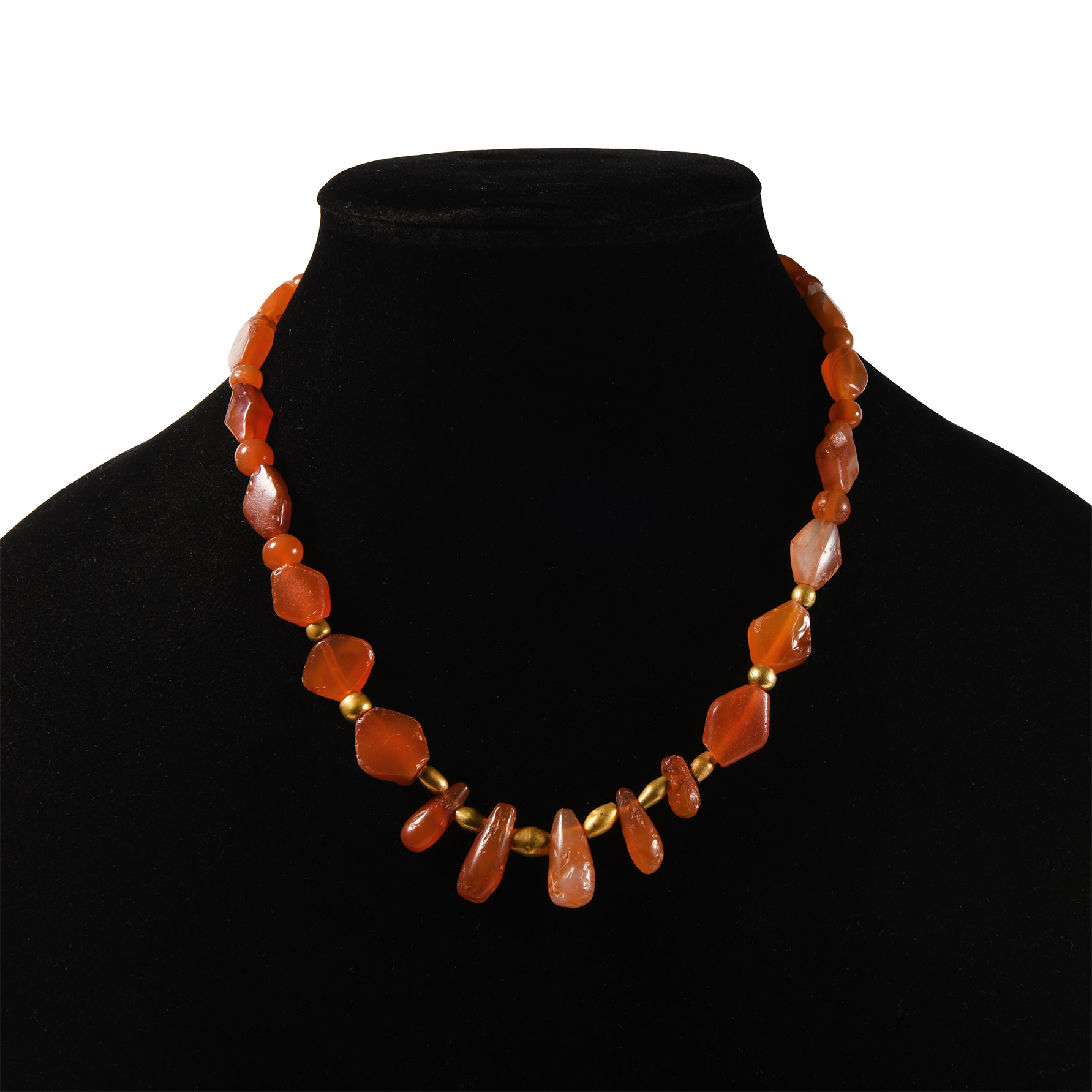 Western Asiatic Gold and Carnelian Bead Necklace