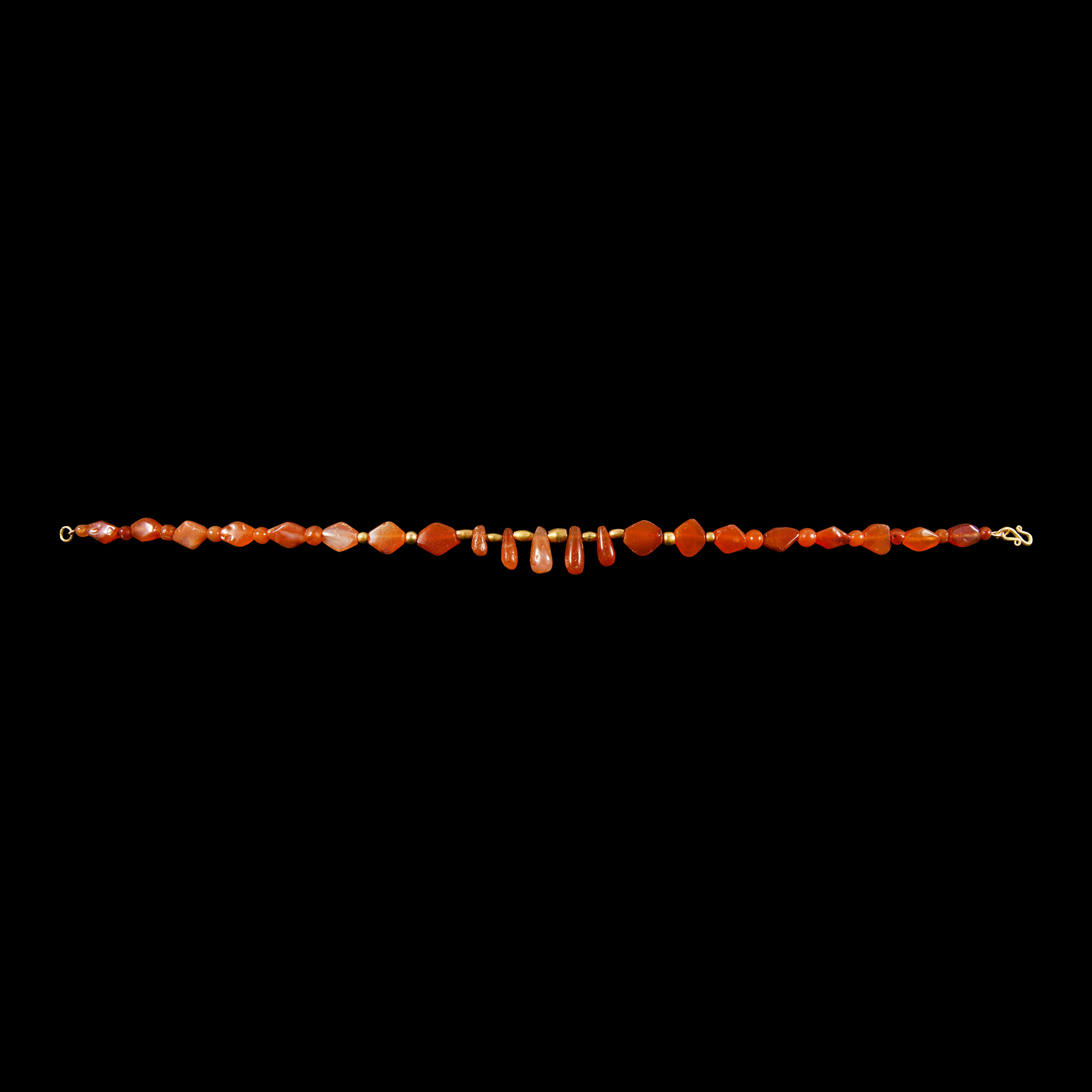 Western Asiatic Gold and Carnelian Bead Necklace