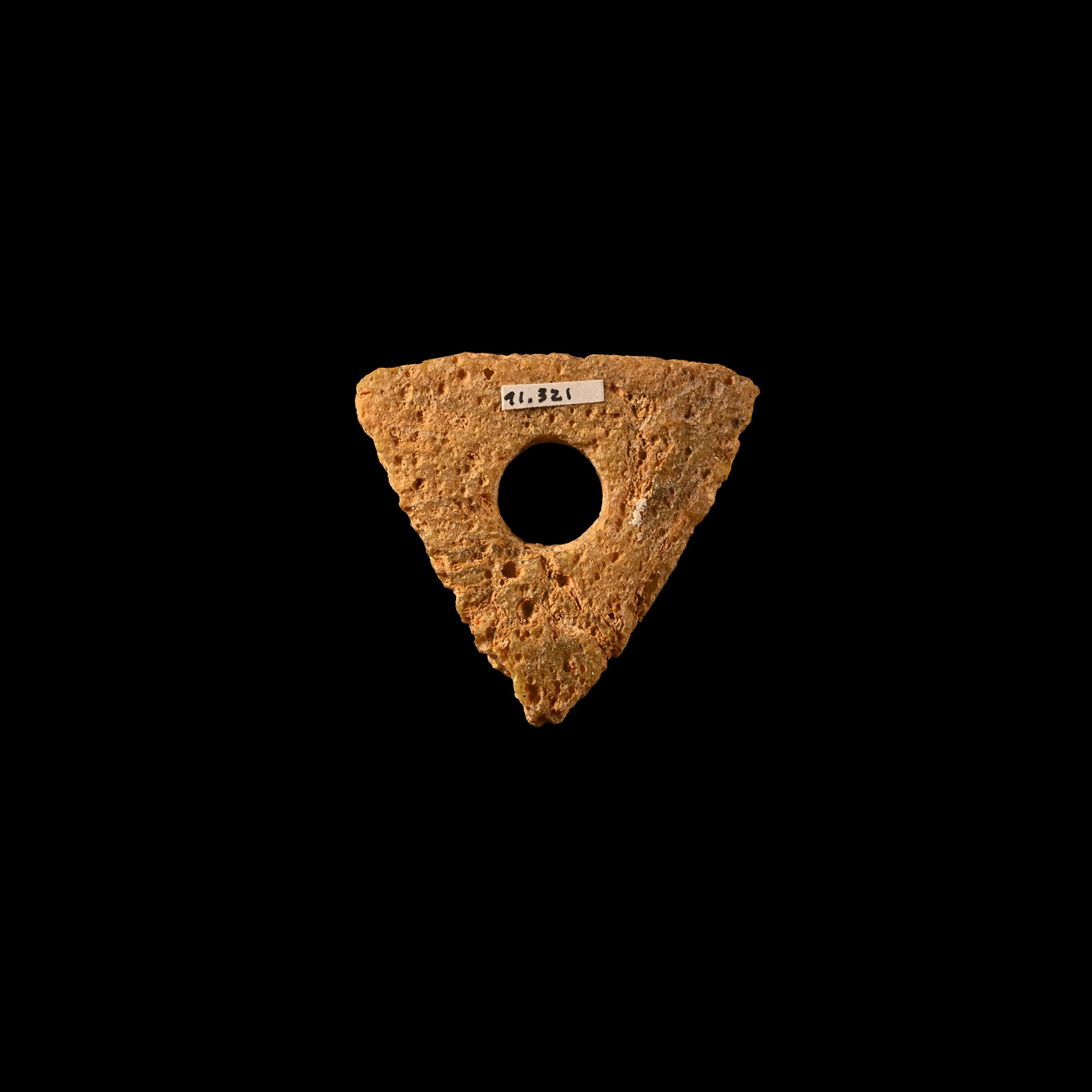 Large Romano-Celtic Yellow Glass Triangular Mount