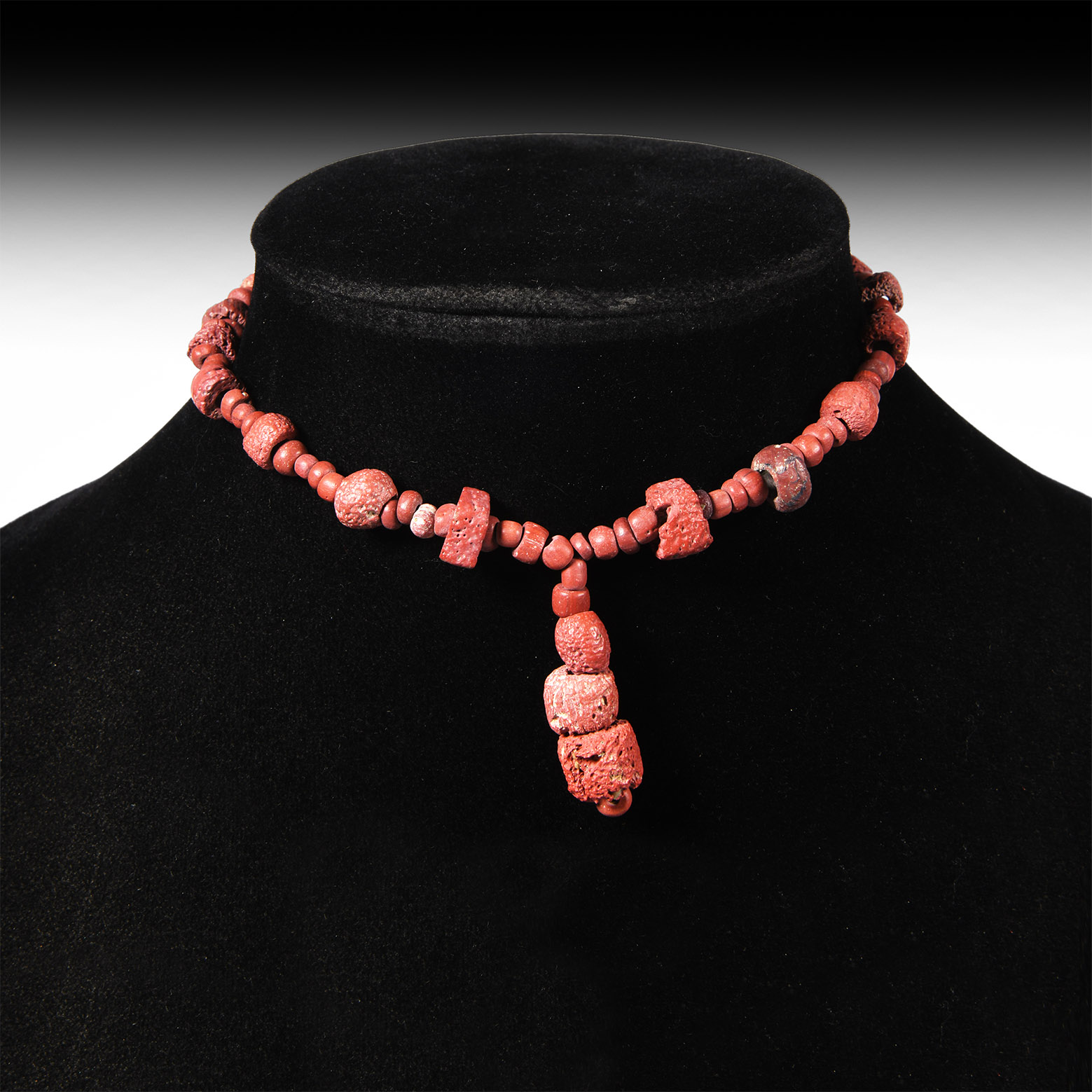 Western Asiatic Deep Red Glass Bead Necklace