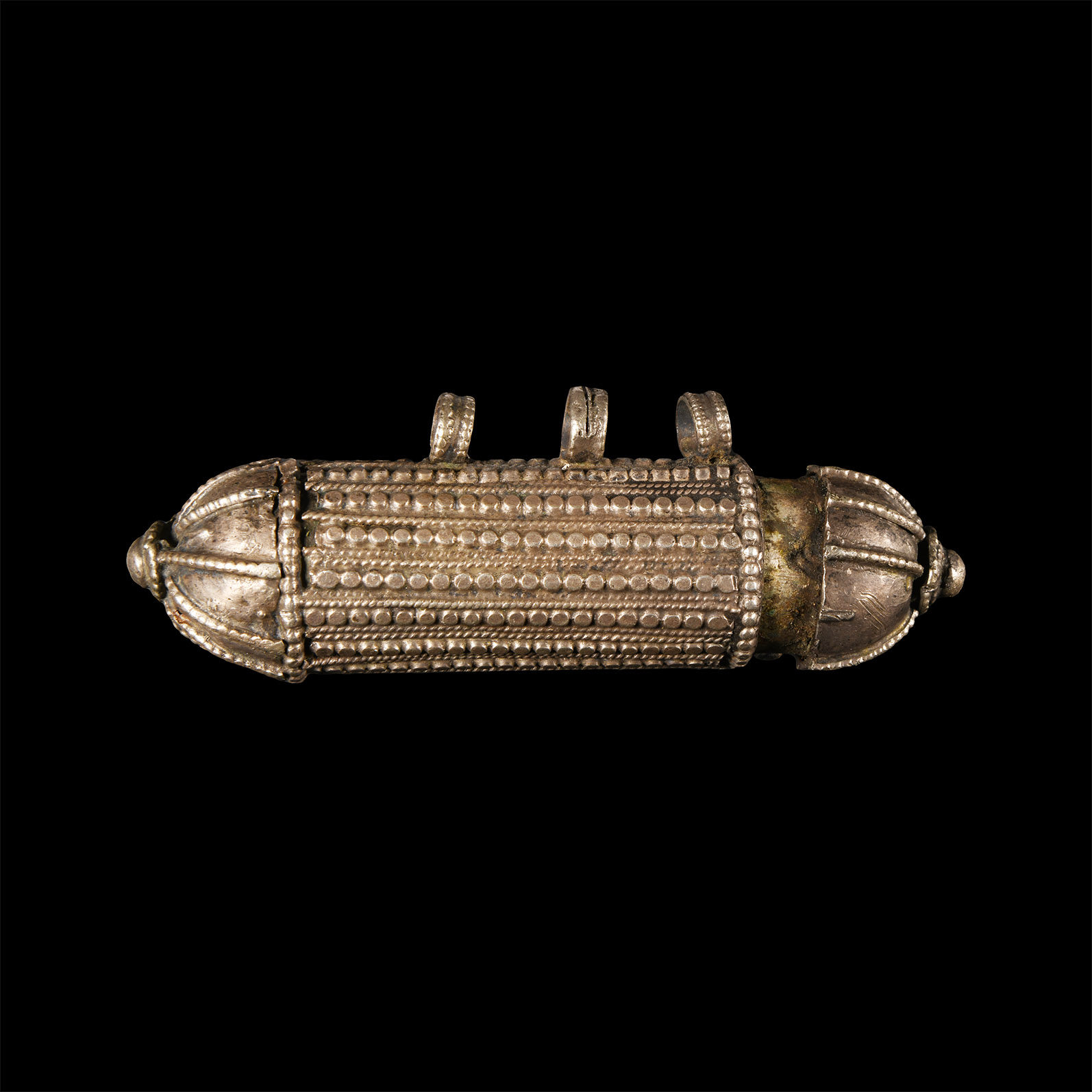 Judaic or Arabic Hirzbaase Silver Amulet Case