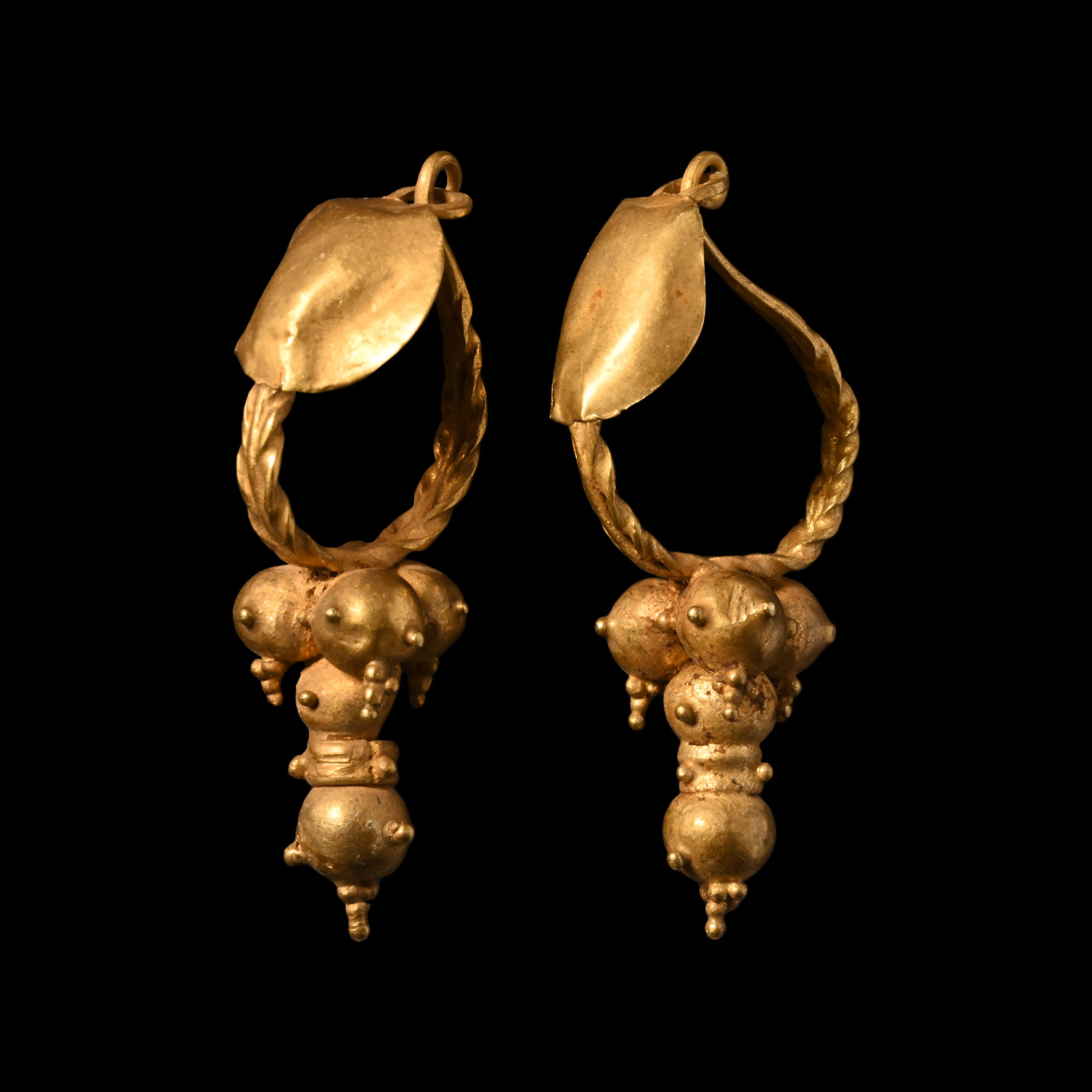 Roman Gold Boss Earrings