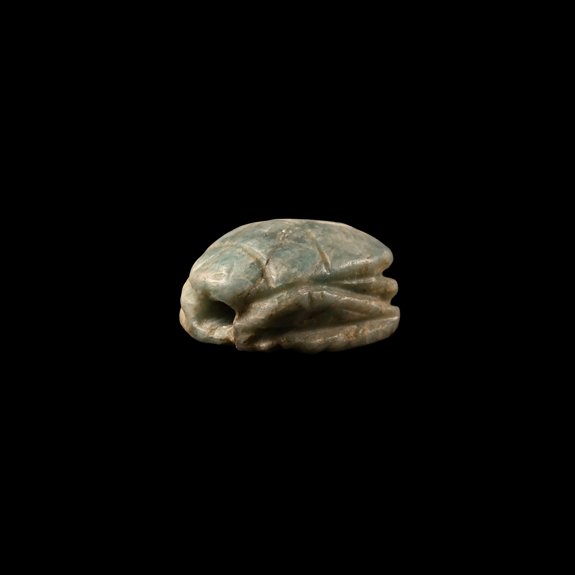 Egyptian Feldspar Scarab with Hieroglyphs