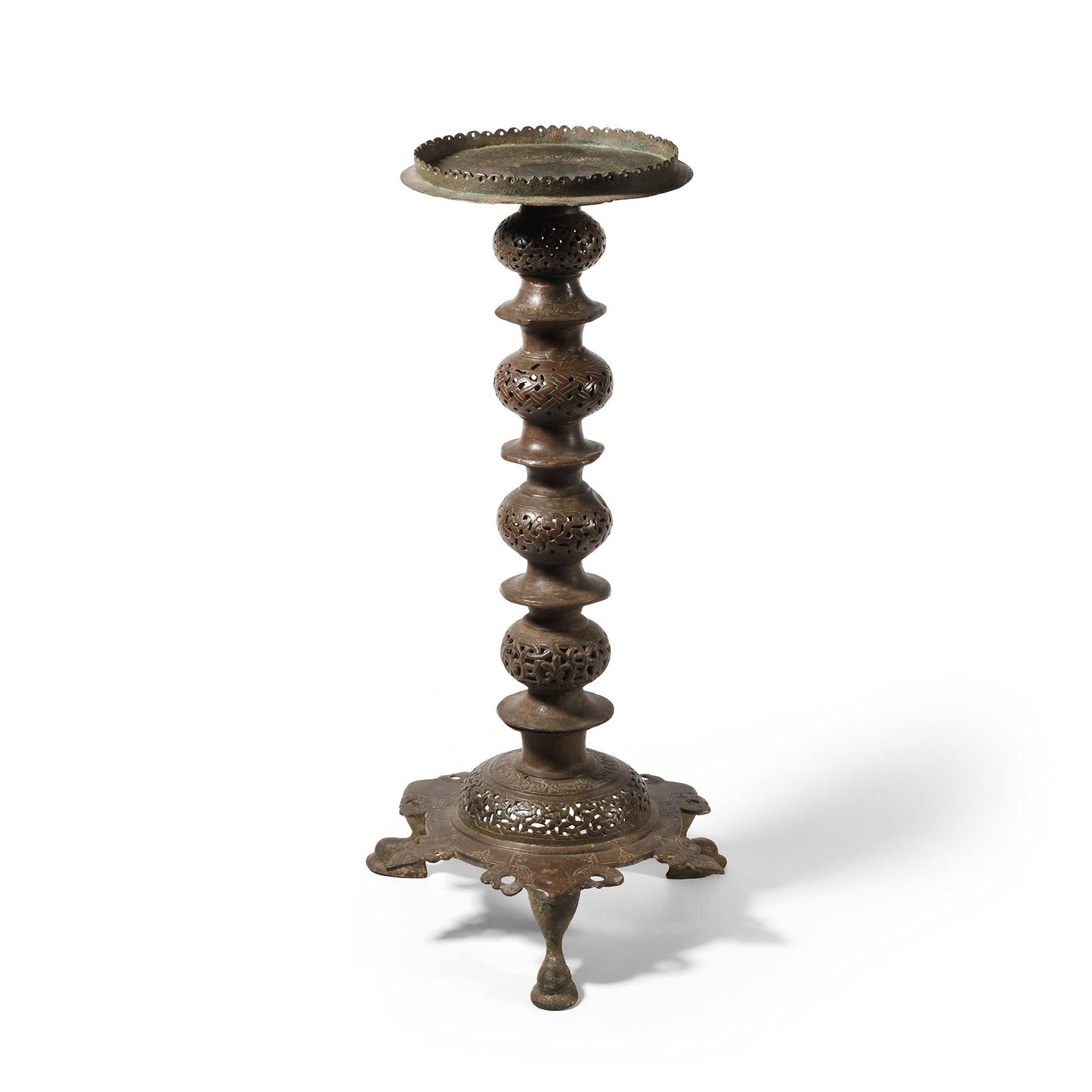 Western Asiatic Bronze Openwork Lamp Stand