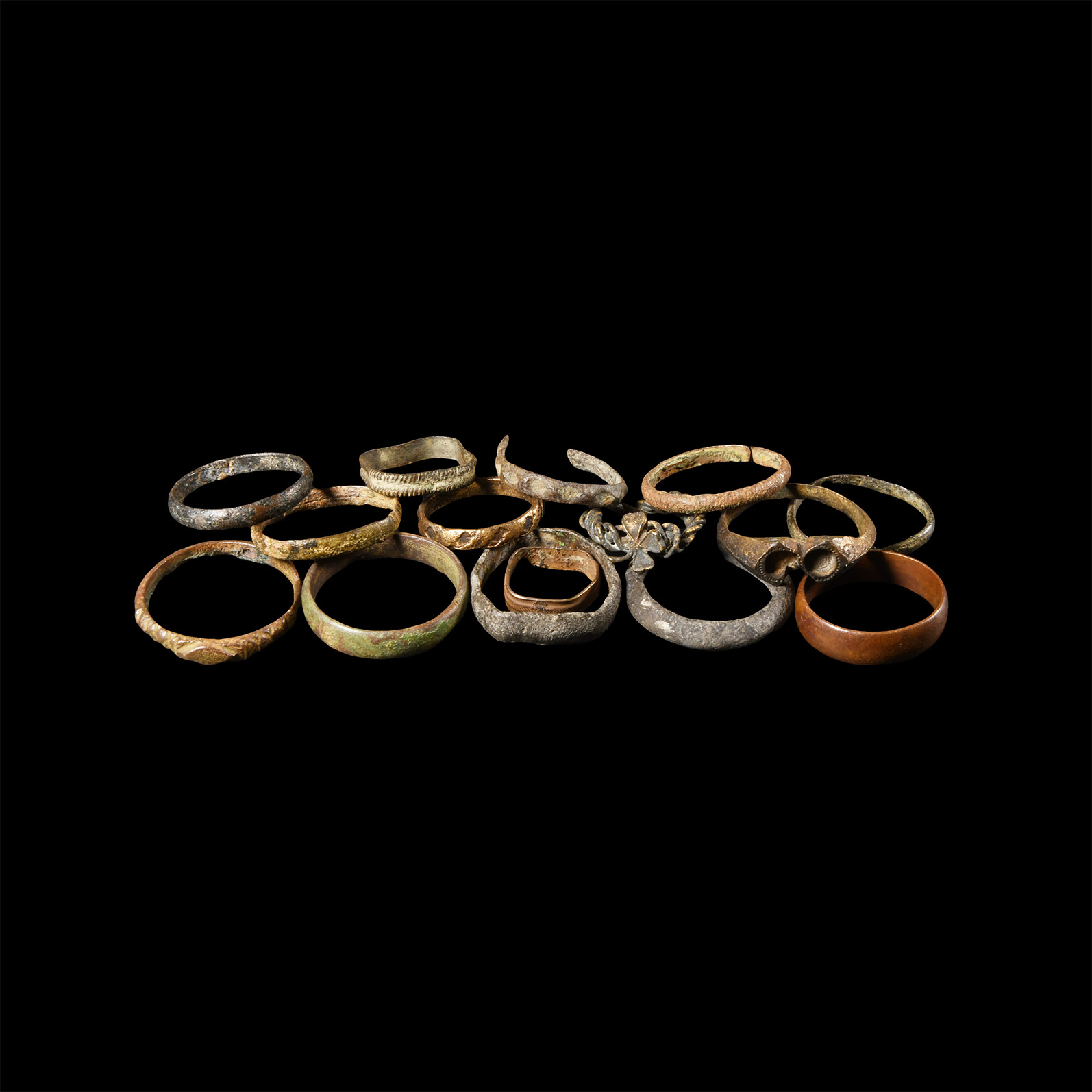 Medieval to Post Medieval 'Thames' Bronze Ring Group