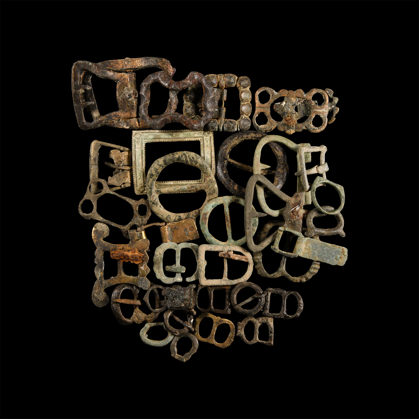 Medieval to Post Medieval 'Thames' Bronze Buckle Group