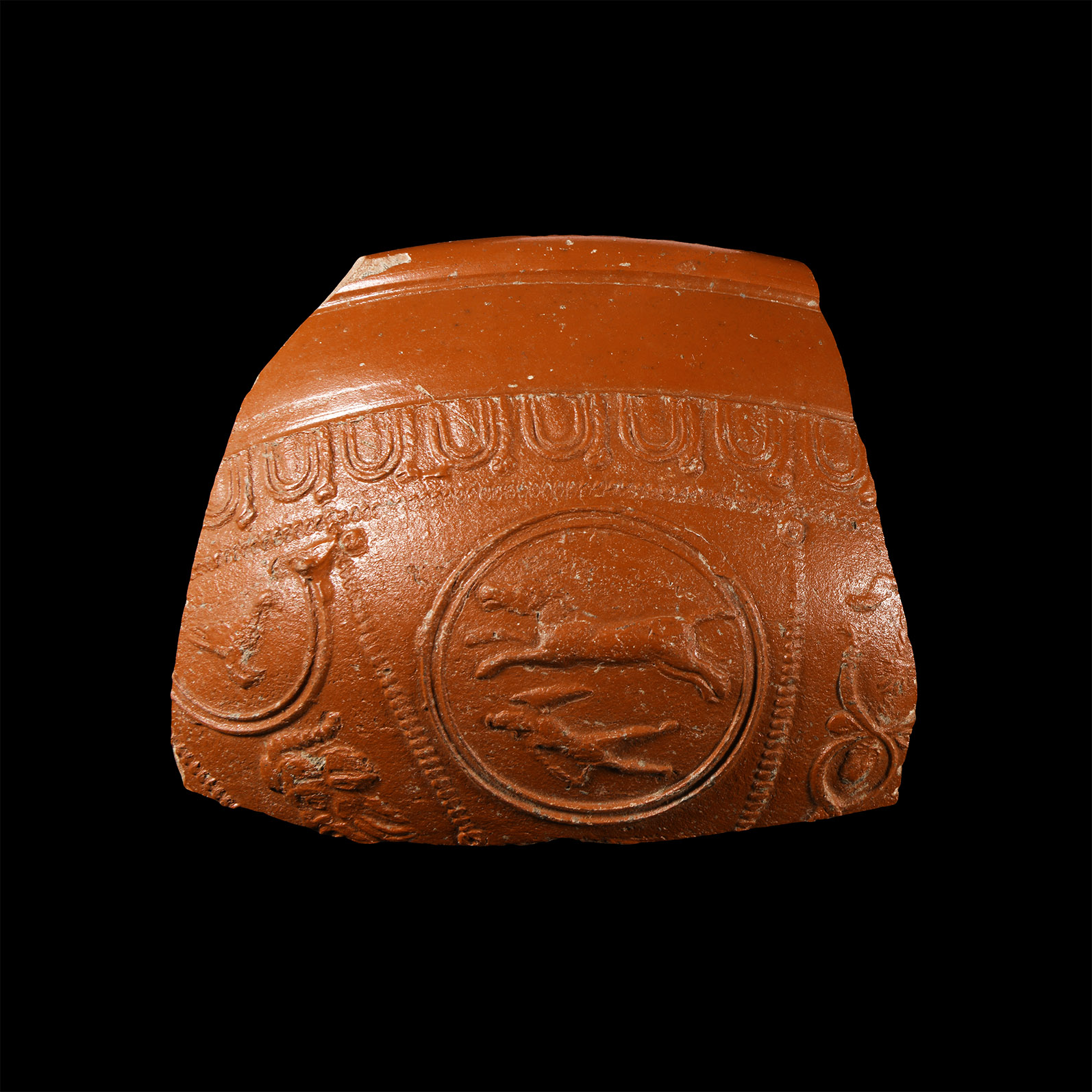 Roman Red Ware Bowl Fragment with Gladiator