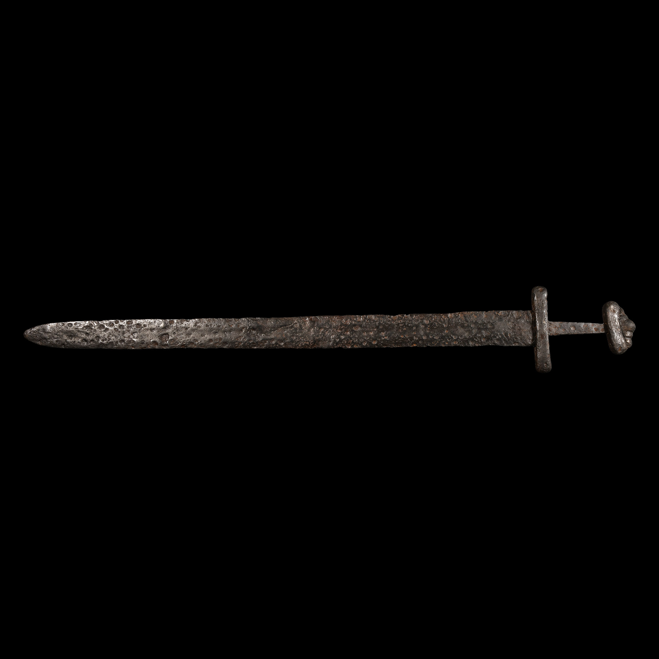 Viking Age Iron Sword with Five-Lobed Pommel