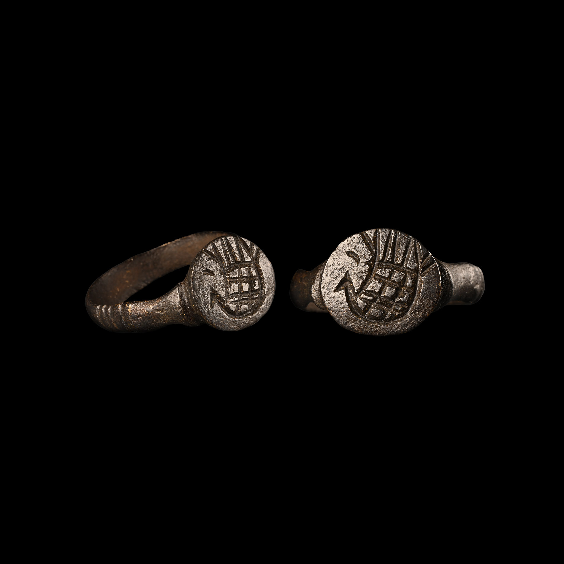 Byzantine Bronze Ring with Bird