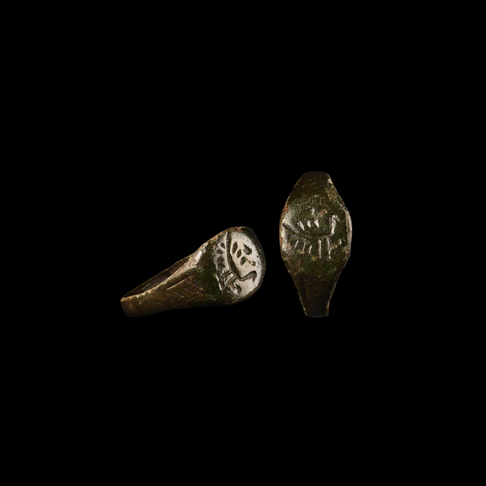 Roman Bronze Ring with Bird