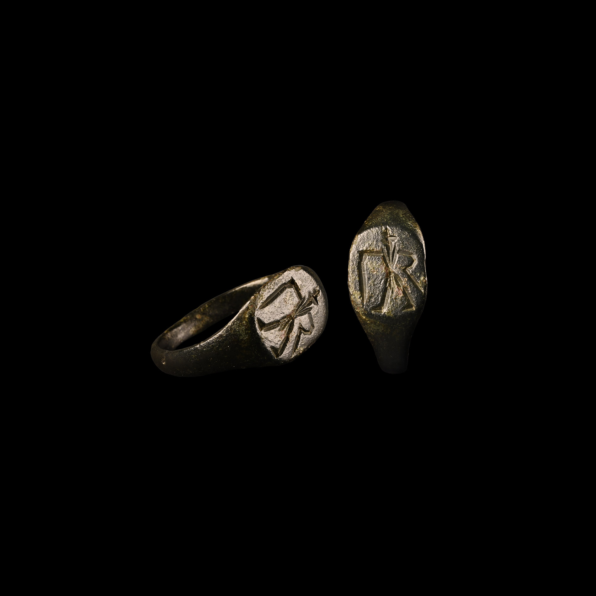 Roman Period Bronze Ring with Warrior